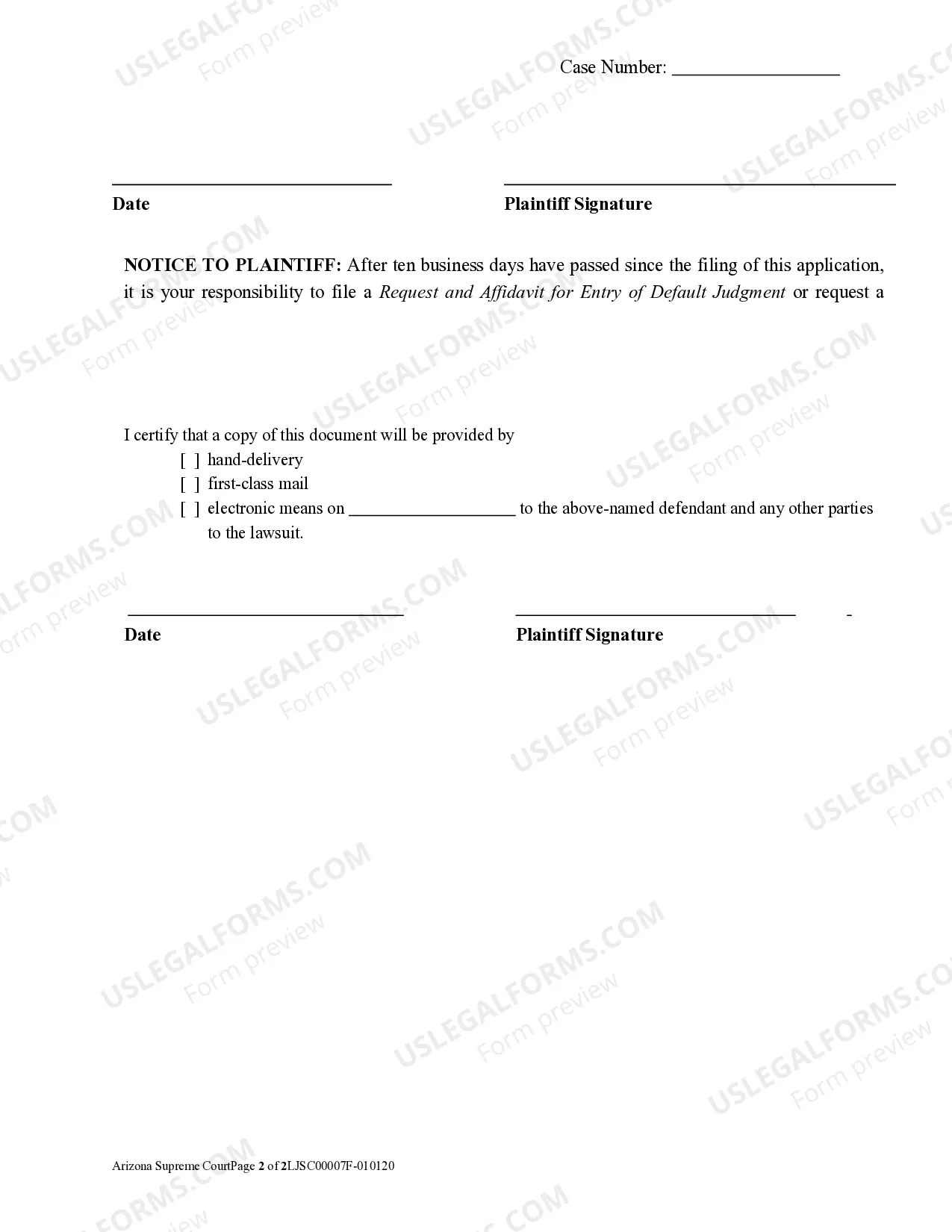 Preview Small Claims Application for Entry of Default