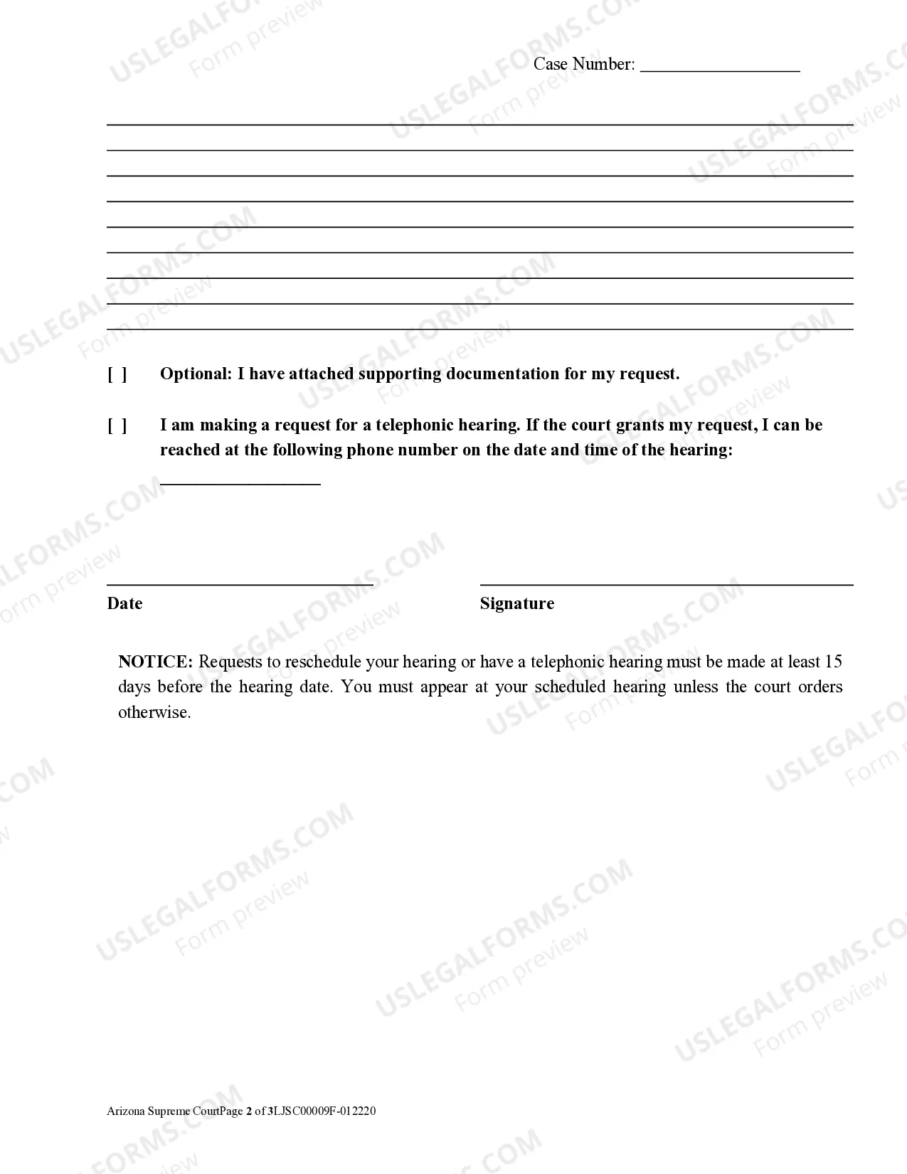 Preview Small Claims Request