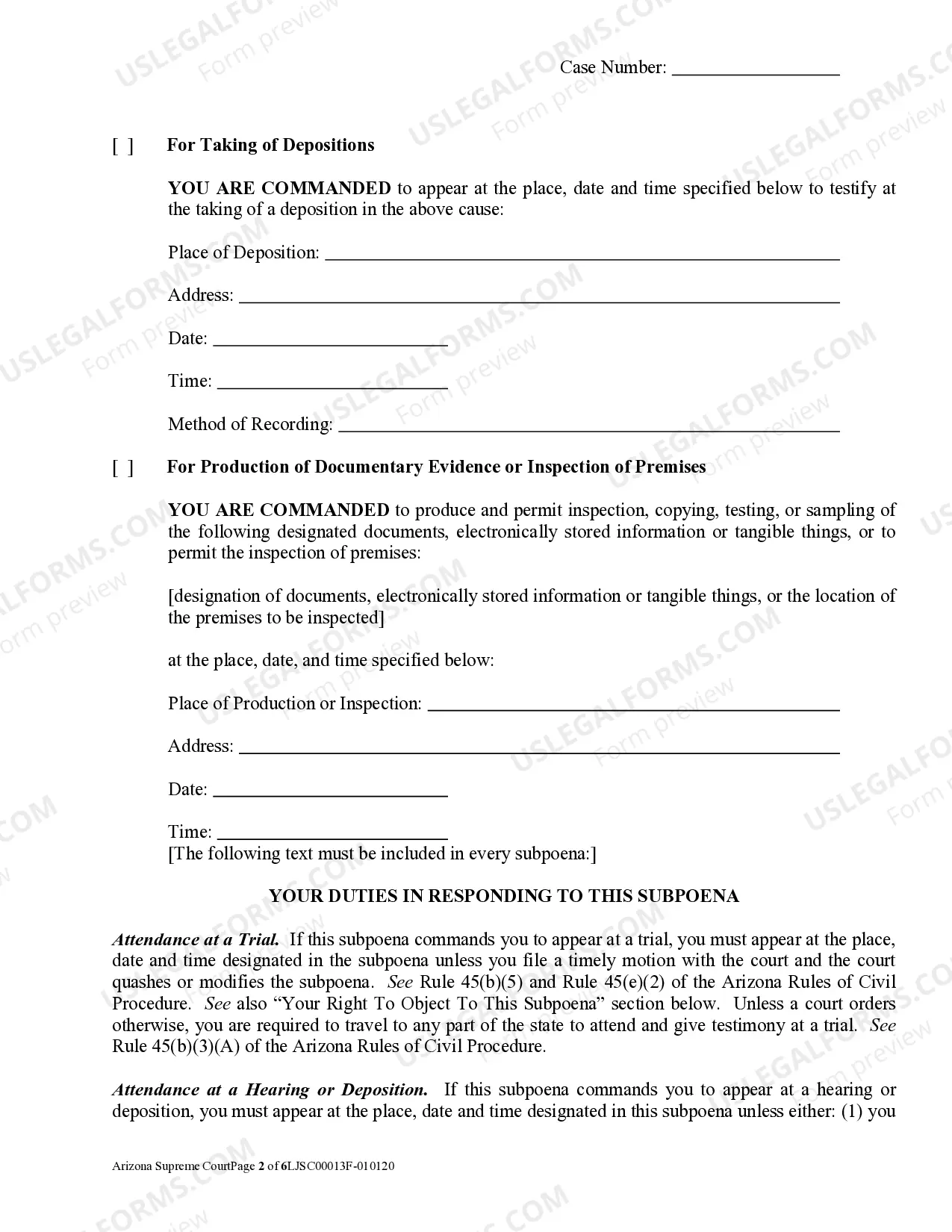 Preview Small Claim Subpoena