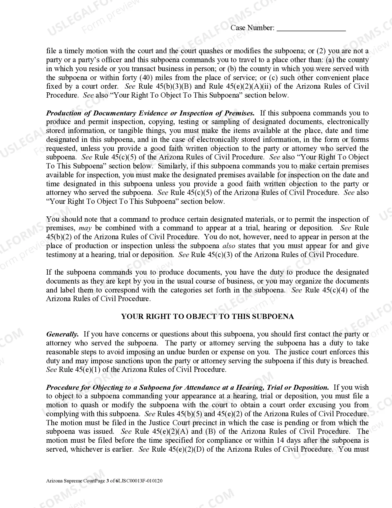 Preview Small Claim Subpoena