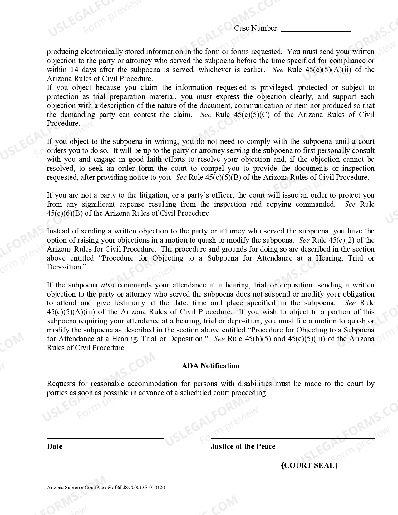 Preview Small Claim Subpoena