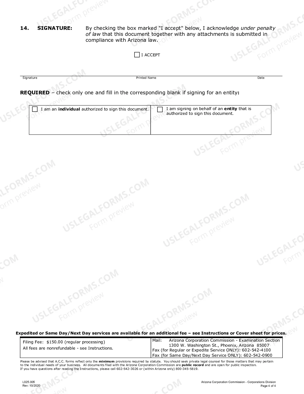 Preview Application for Registration of Foreign Limited Liability Company