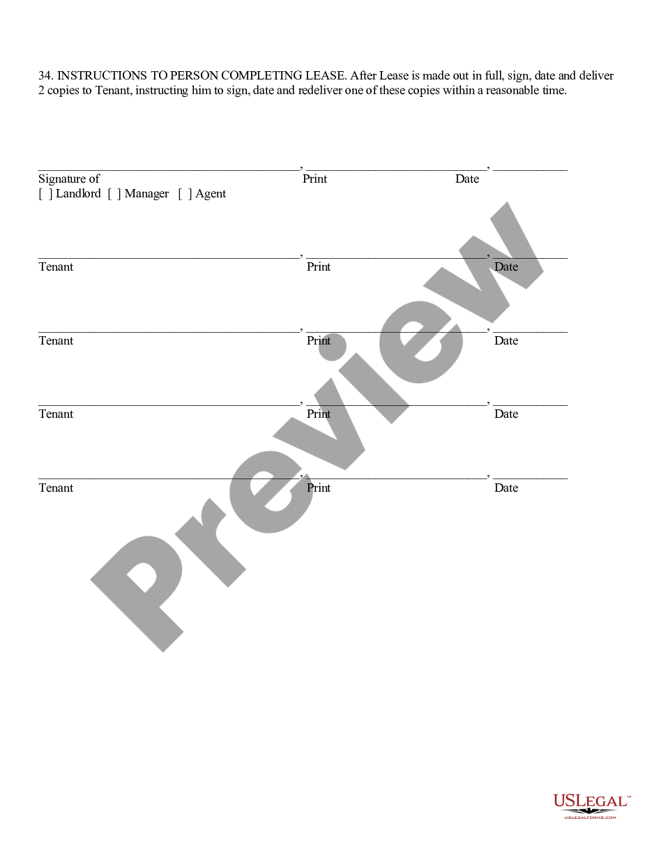 page 6 Apt or Residential Lease preview