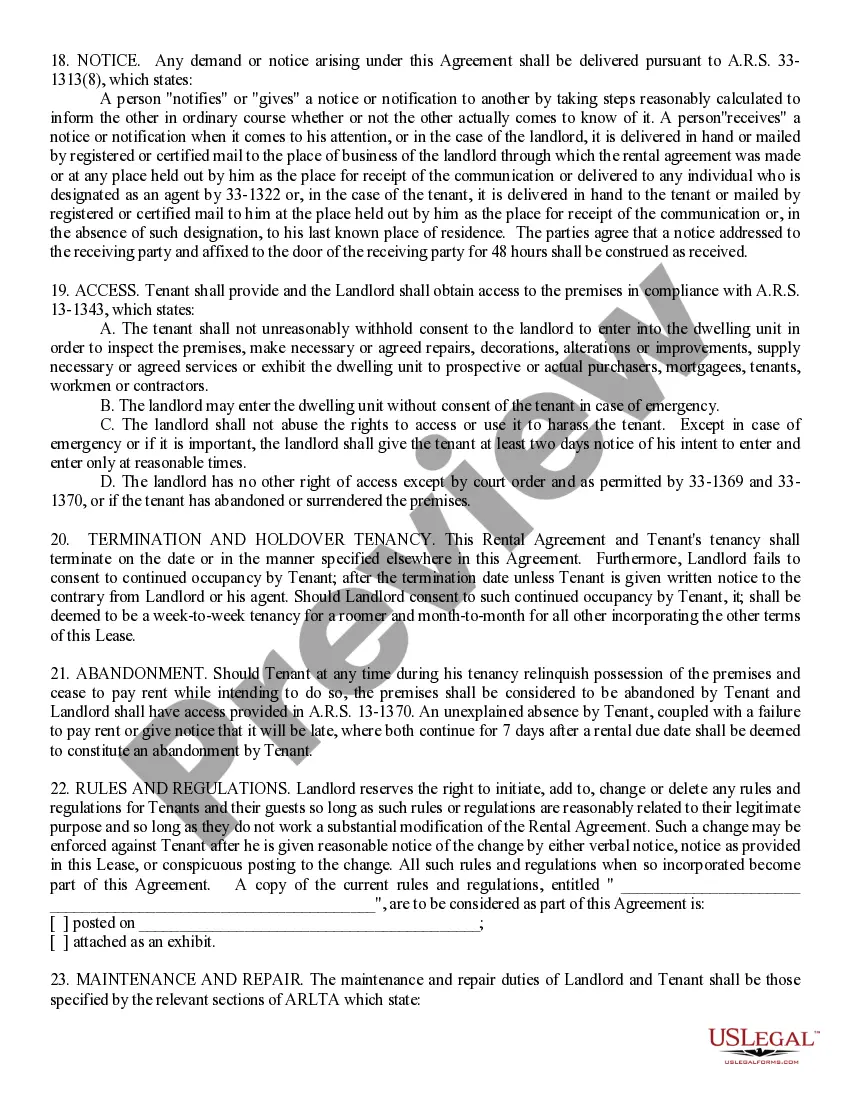 Preview Apt or Residential Lease