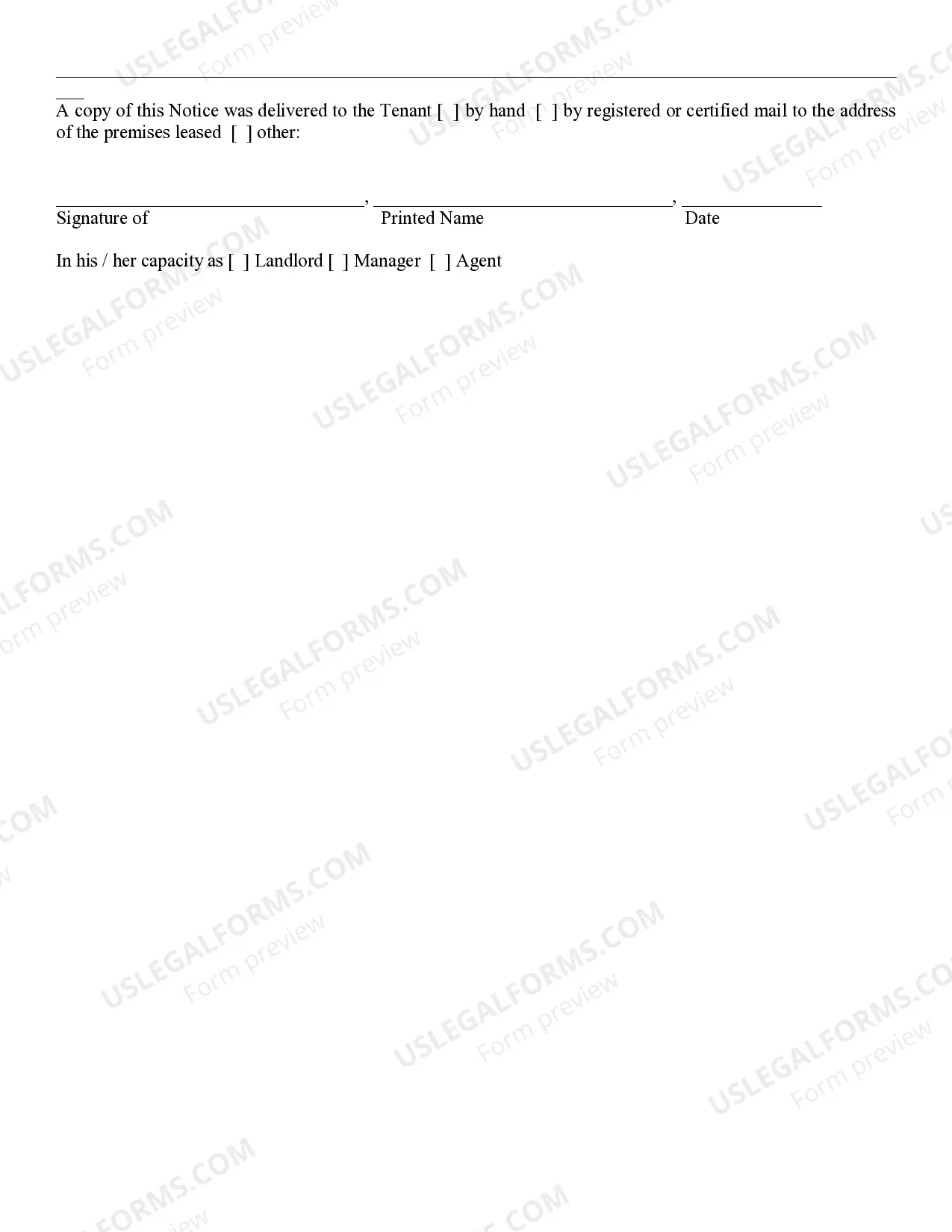 Preview Notice of Abandoned Personal Property