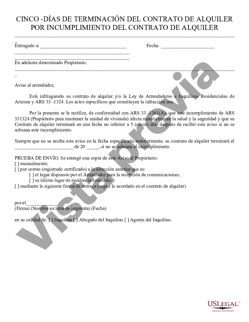 Preview Aviso de condiciones de vida insalubres o inseguras Inquilino al propietario