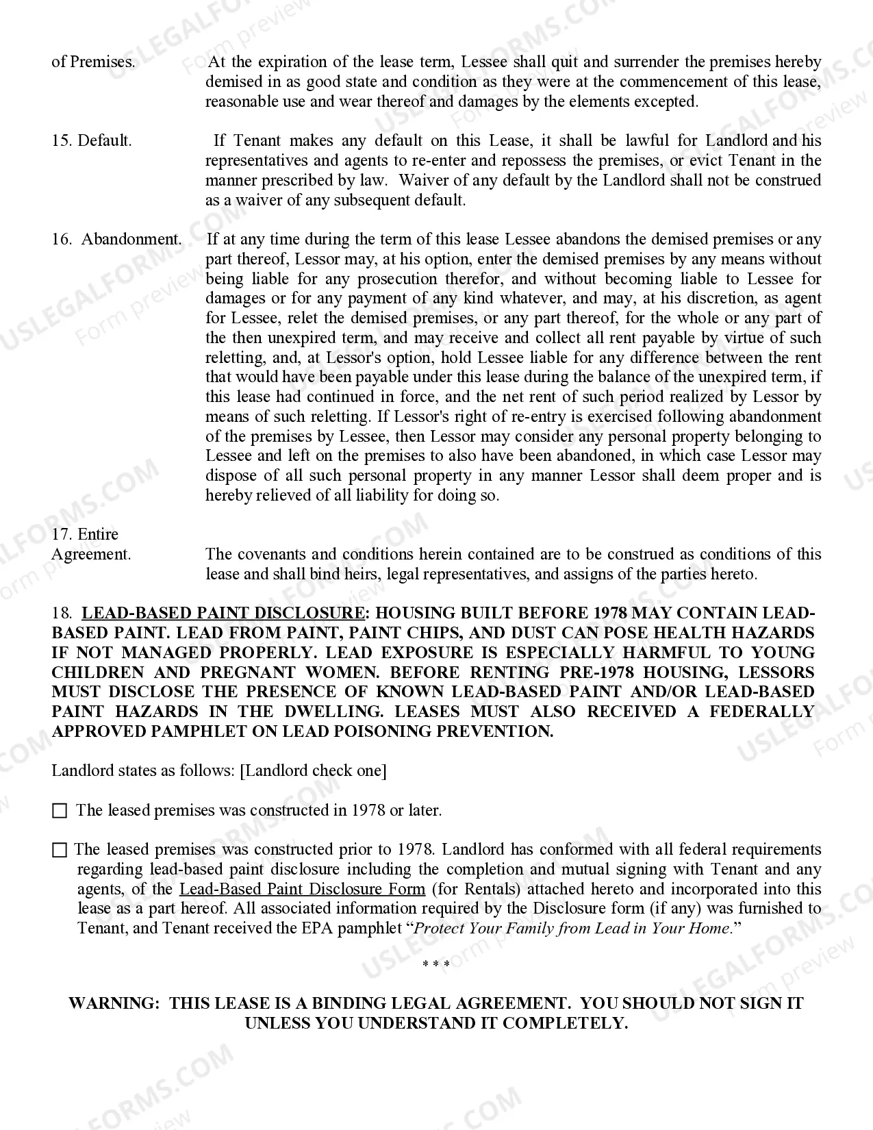 Preview Lease House, Unfurnished