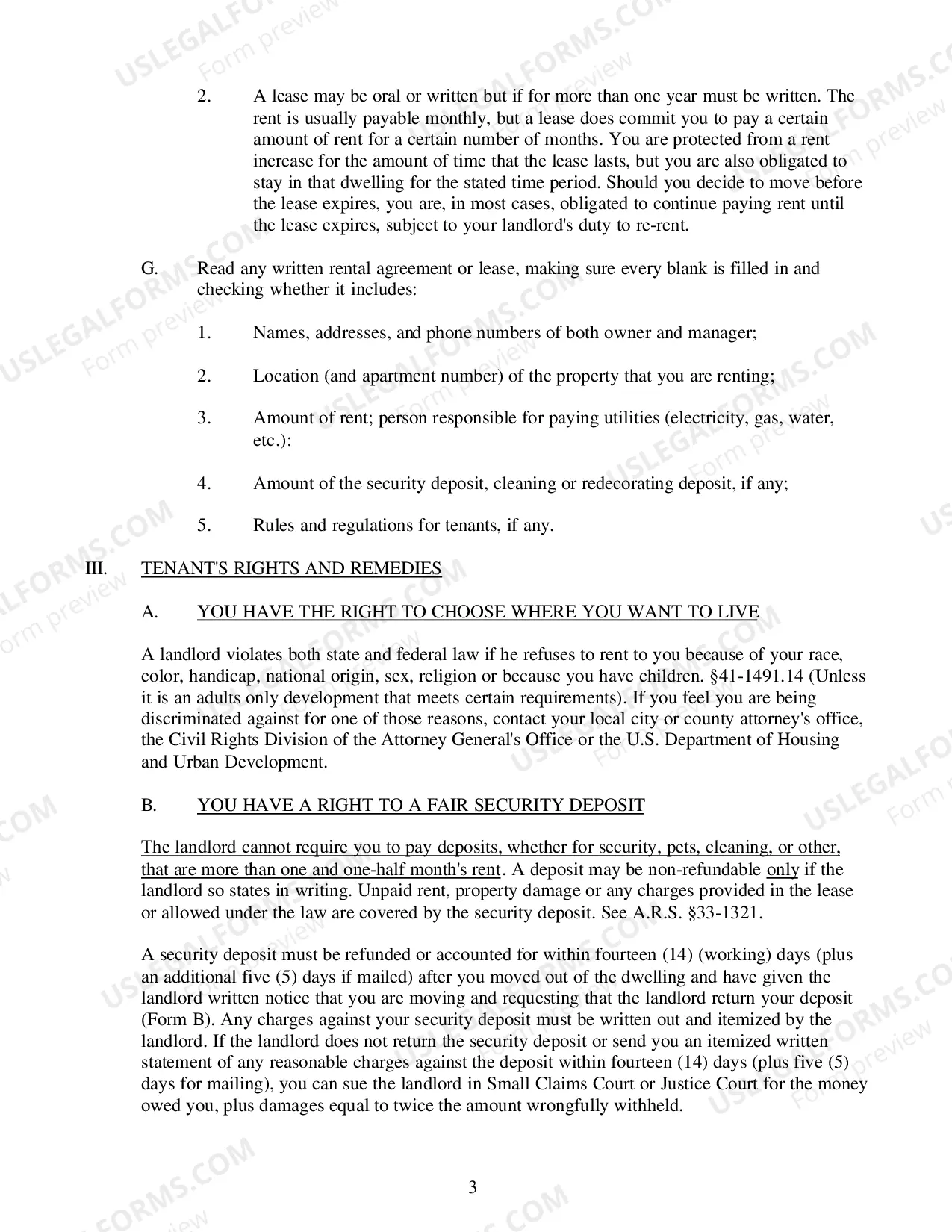 Preview Tenant Rights and Responsibilities