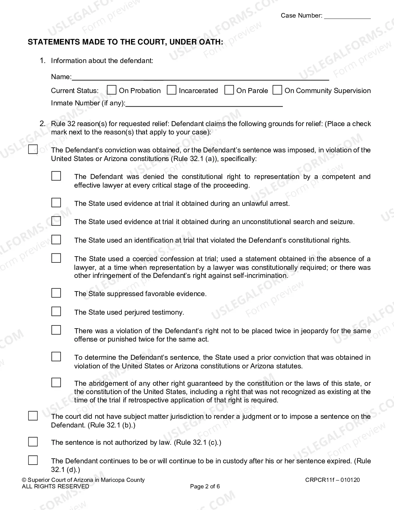 Preview Petition For Post Conviction Relief
