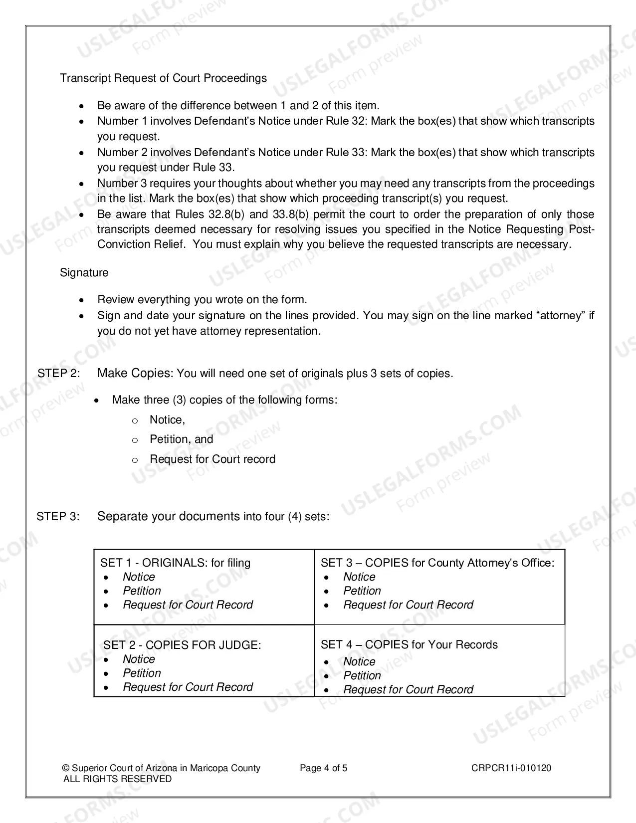 Preview Post-Conviction Relief Form Instructions