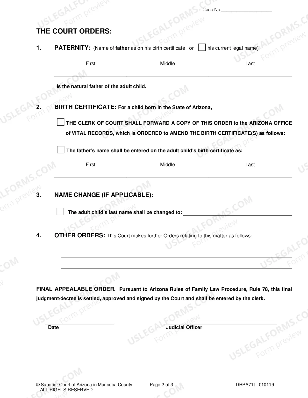 Preview Stipulation to File Consent Paternity/ Judgment Order