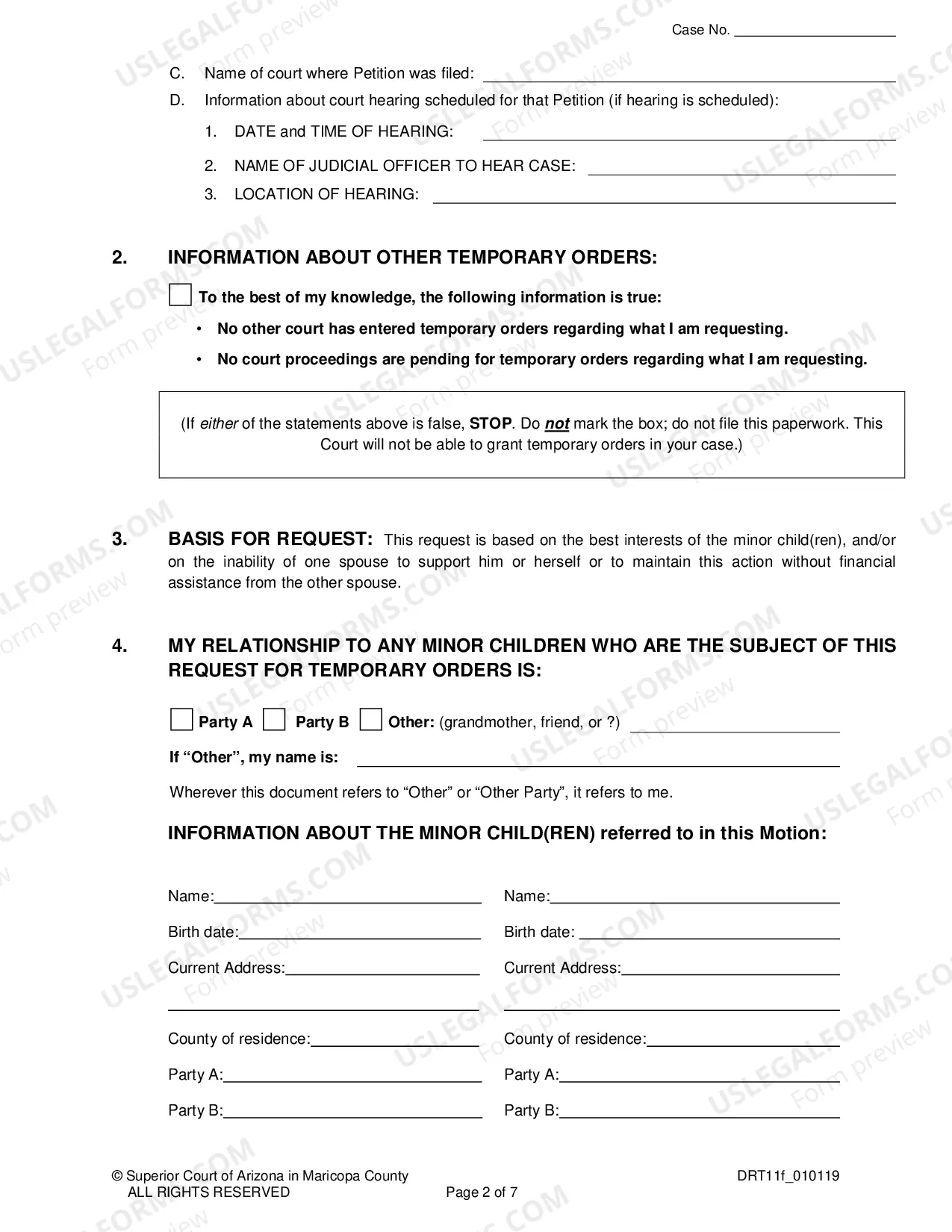 Preview Temporary Order For Child Custody Parenting Time Child Support Or Other