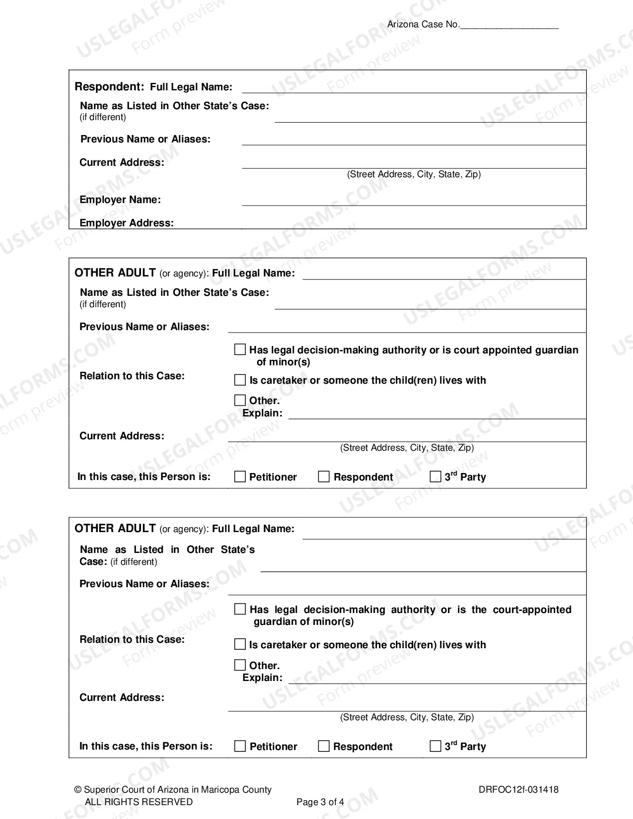 Preview Affidavit to Register a Foreign Custody Order