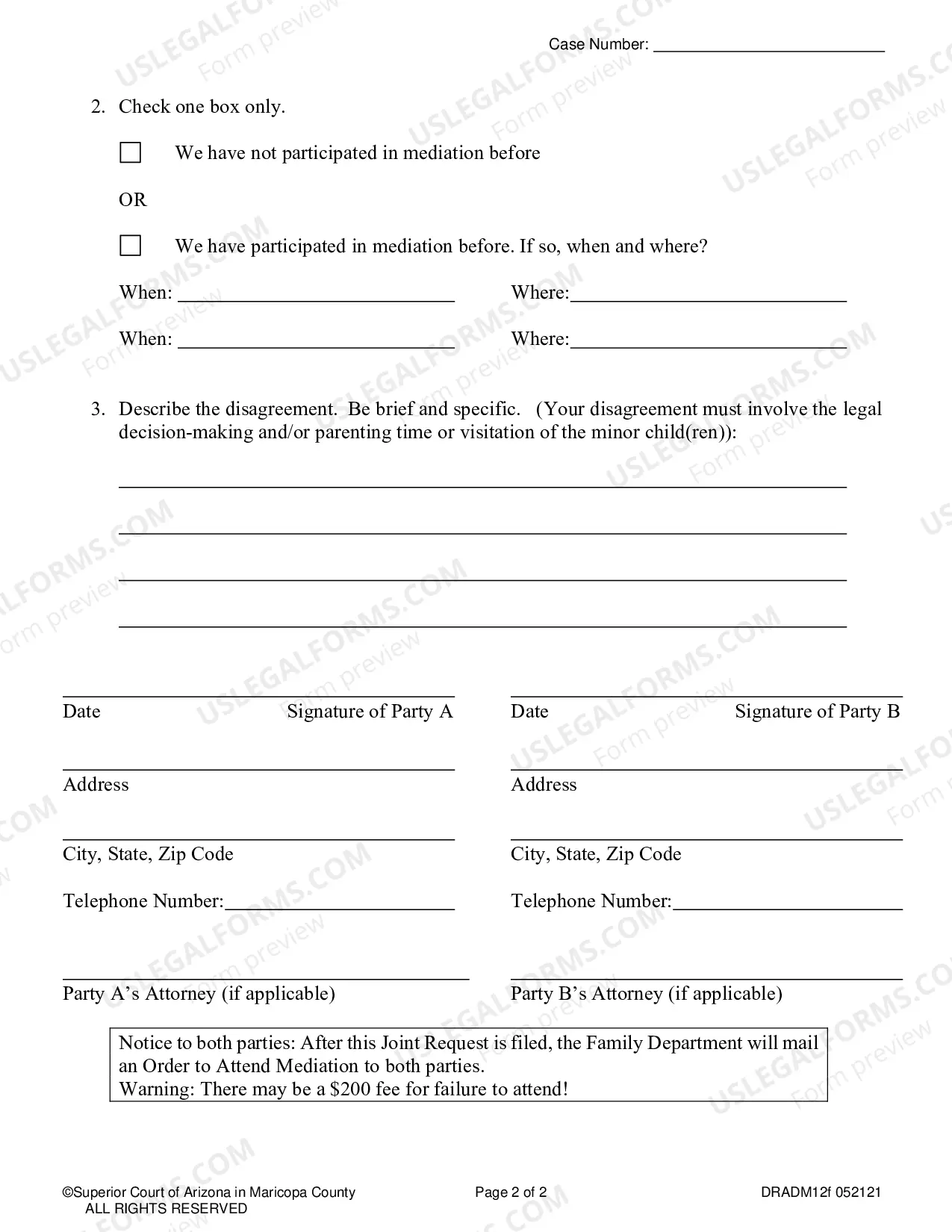 Preview Joint Petition for Pre-Decree Mediation