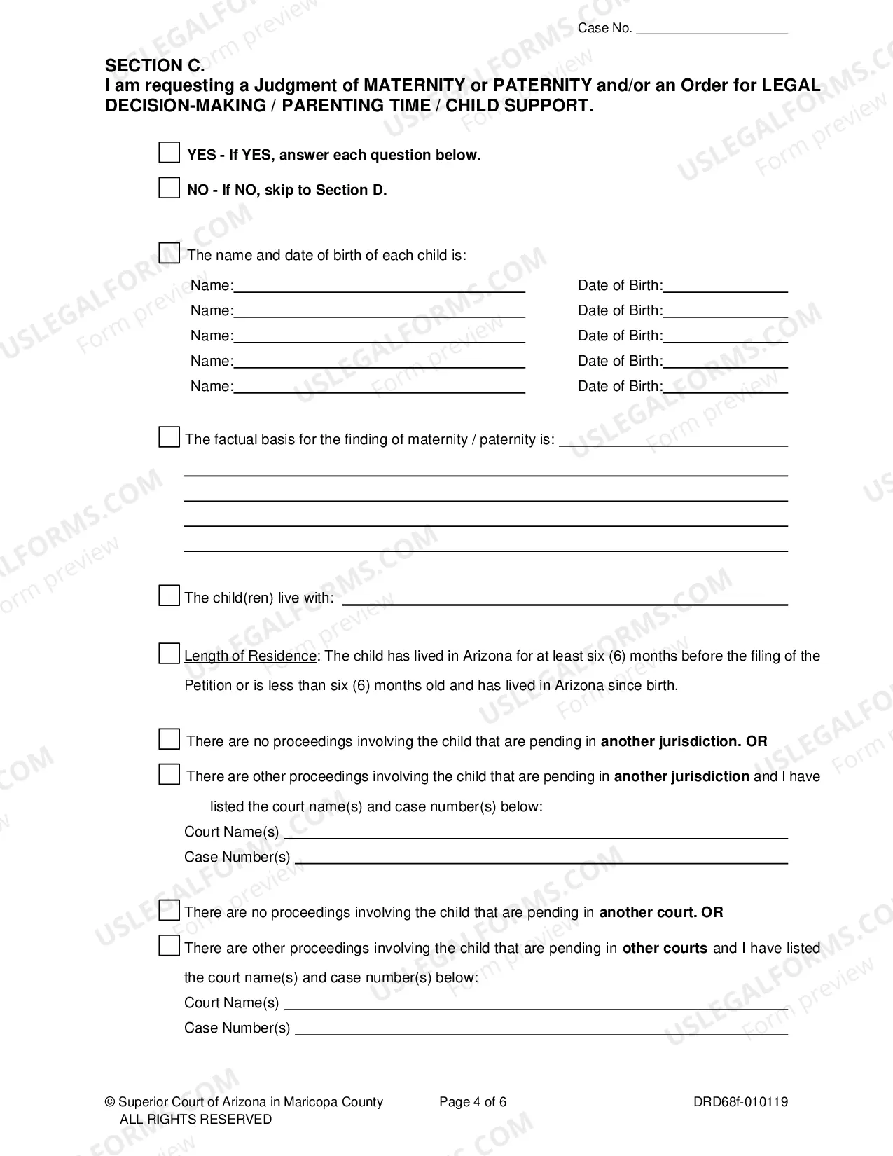 Preview Motion and Affidavit for Default Divorce, Legal Separation or Annulment - Without a Hearing