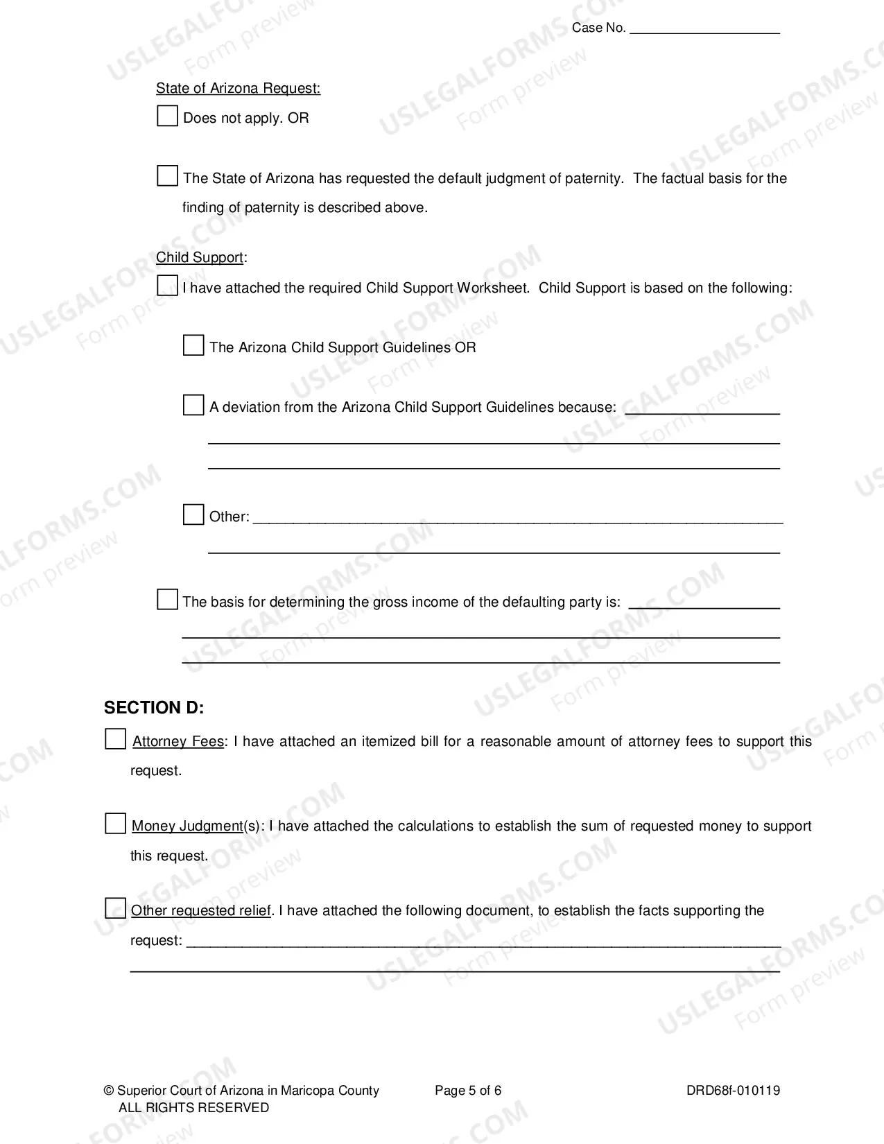 Preview Motion and Affidavit for Default Divorce, Legal Separation or Annulment - Without a Hearing
