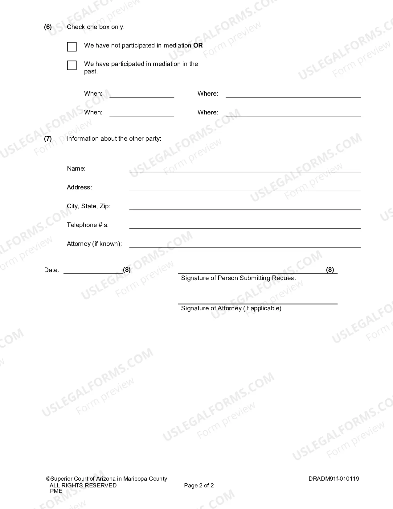 Preview Request for Post-Decree Mediation