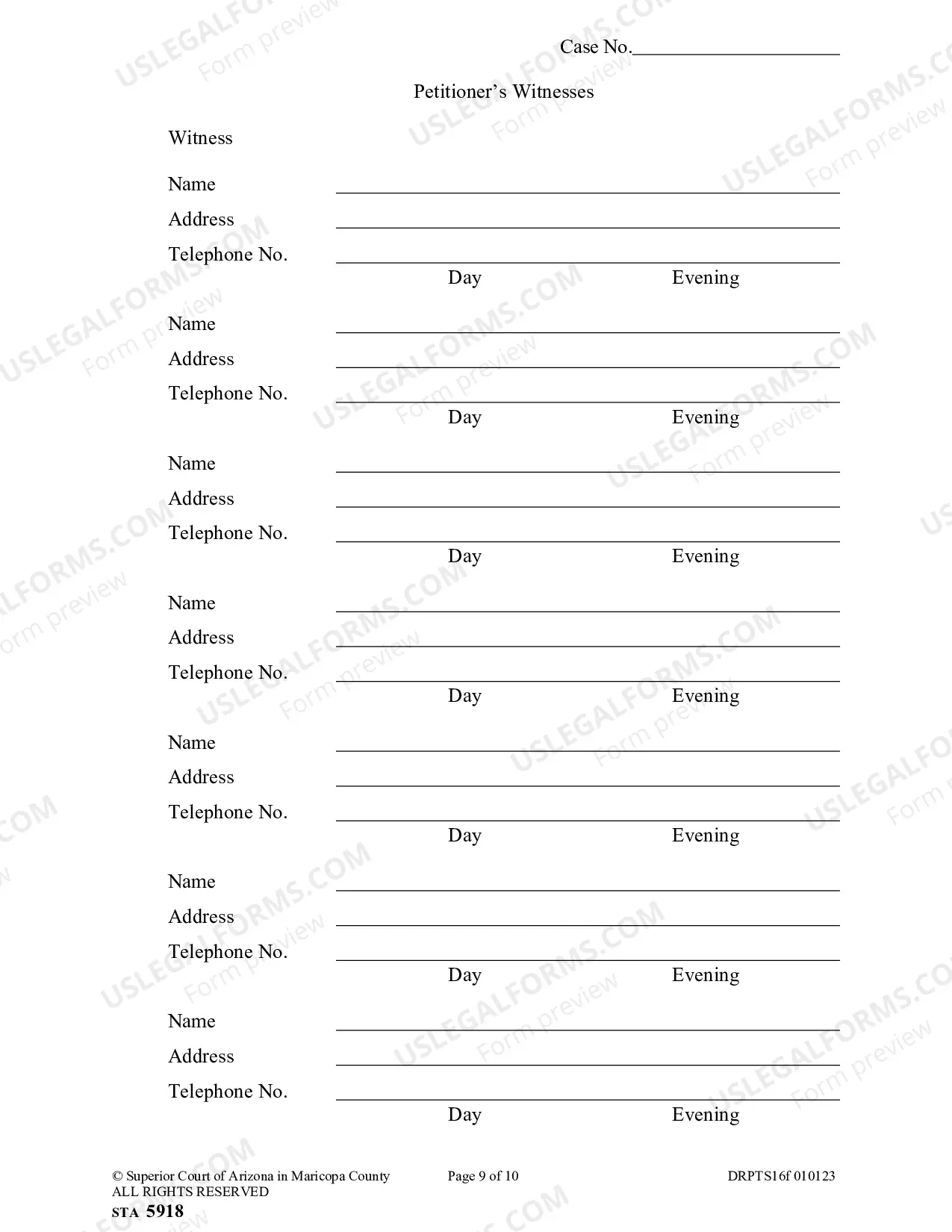 Preview Pre-Trial Statement for Family Court Cases