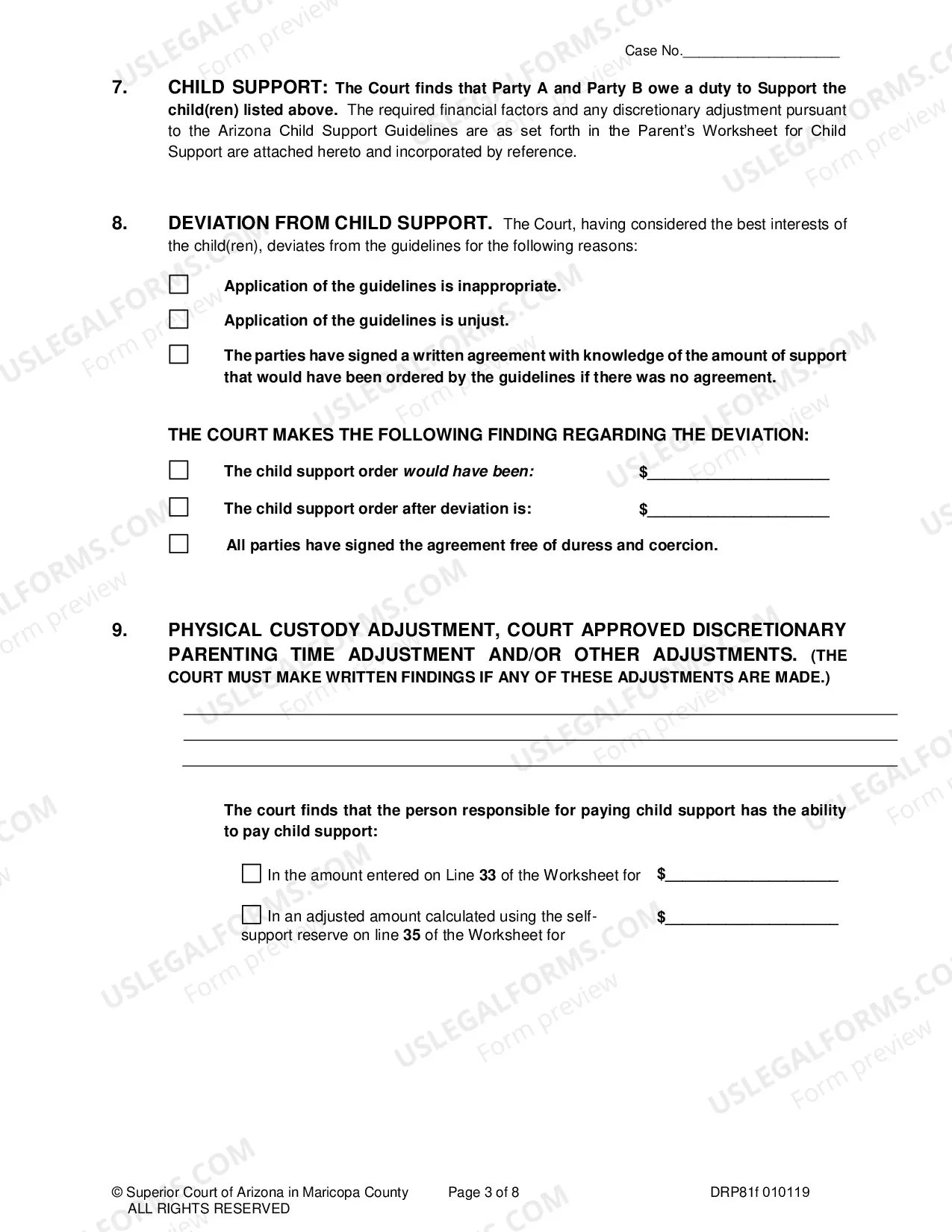 Preview Order For Paternity, Legal Decision Making (Custody), Parenting Time and Support