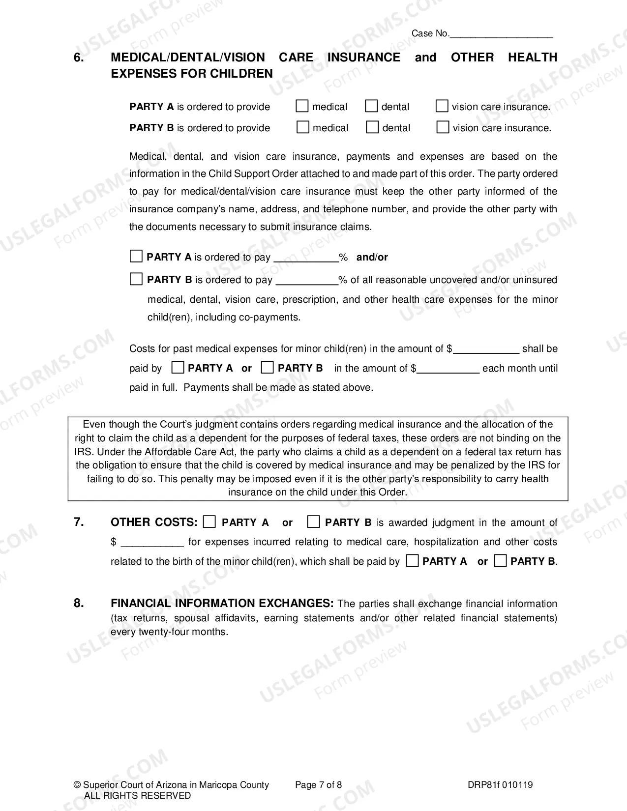 Preview Order For Paternity, Legal Decision Making (Custody), Parenting Time and Support