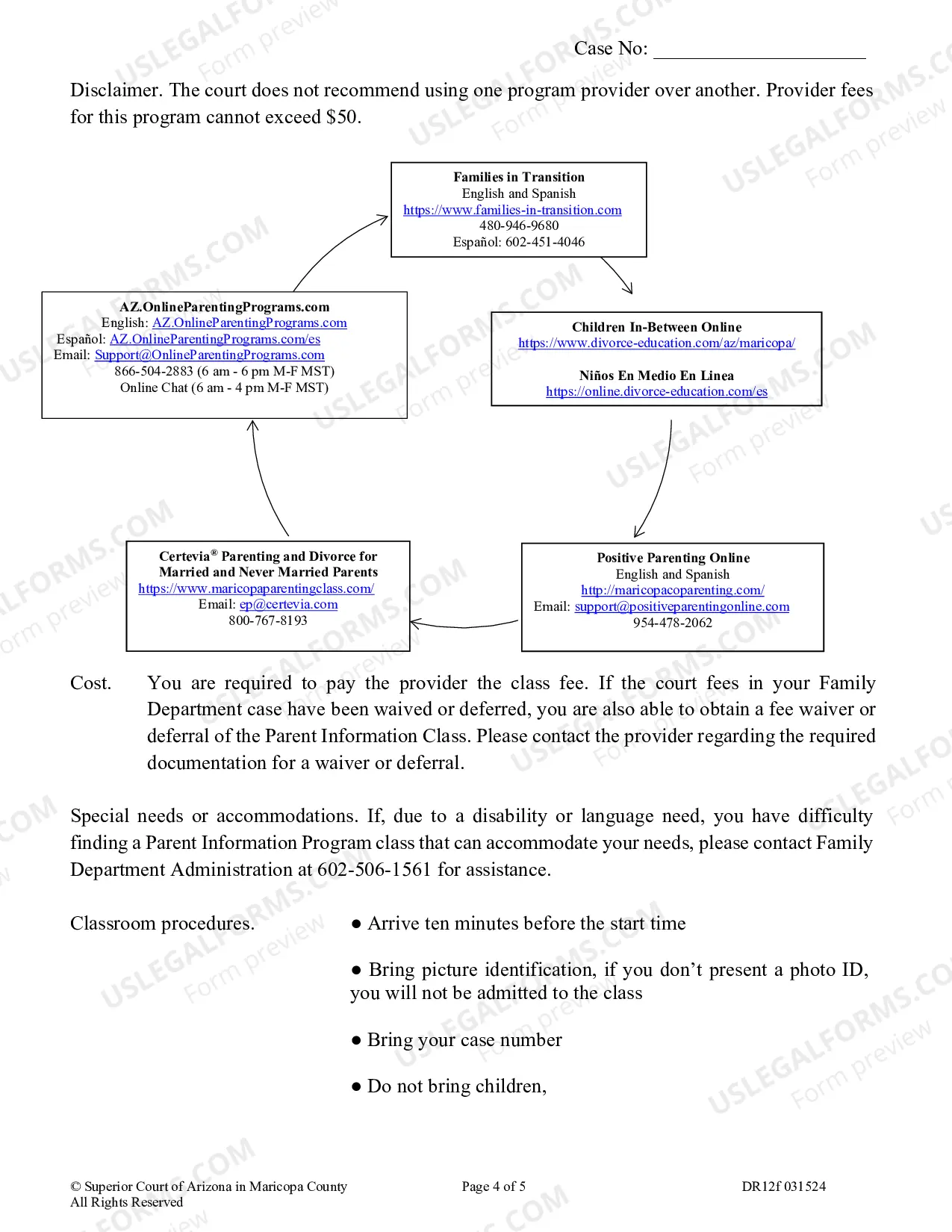 Preview Order and Notice to Attend Parent Information Program Class