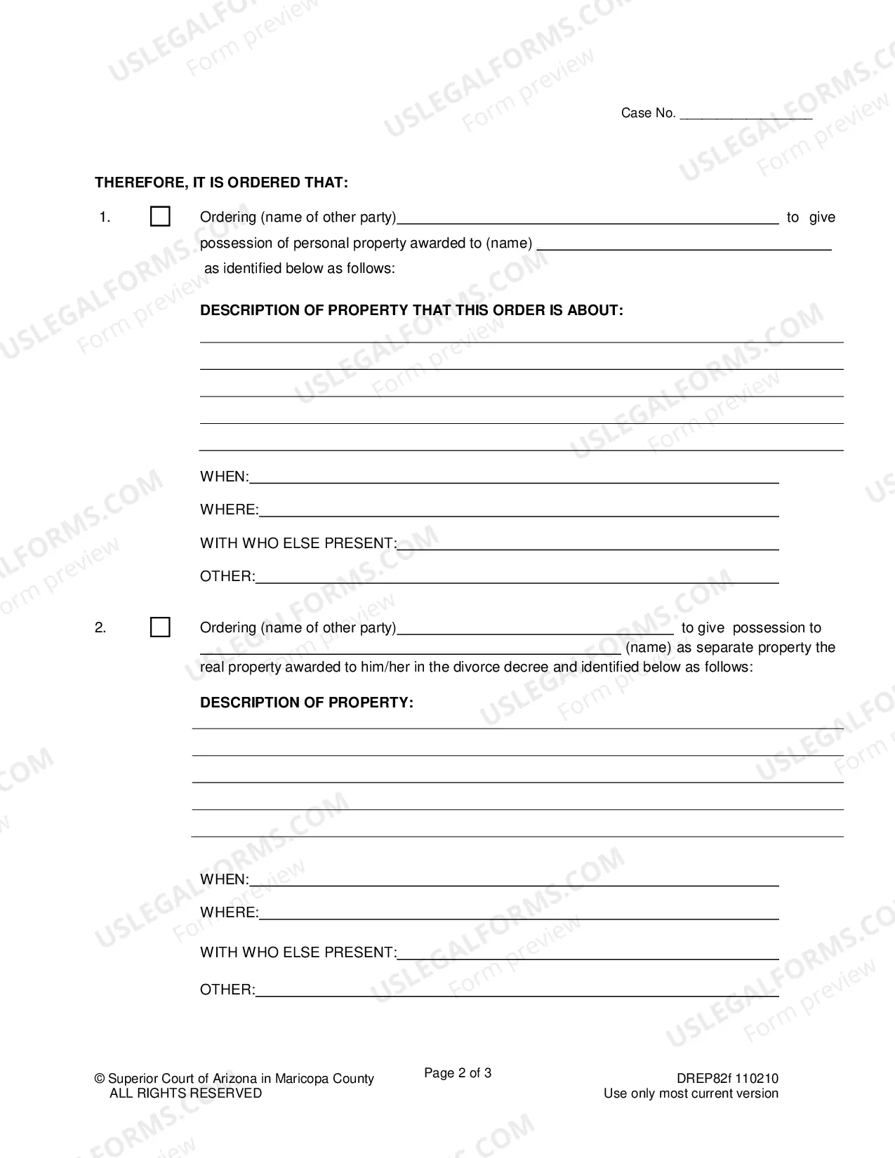 Preview Order Enforcing Decree Regarding Division Of Property