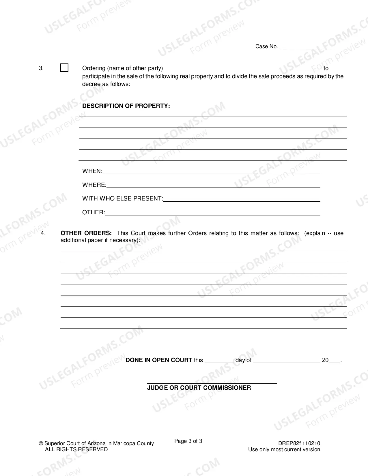 Preview Order Enforcing Decree Regarding Division Of Property