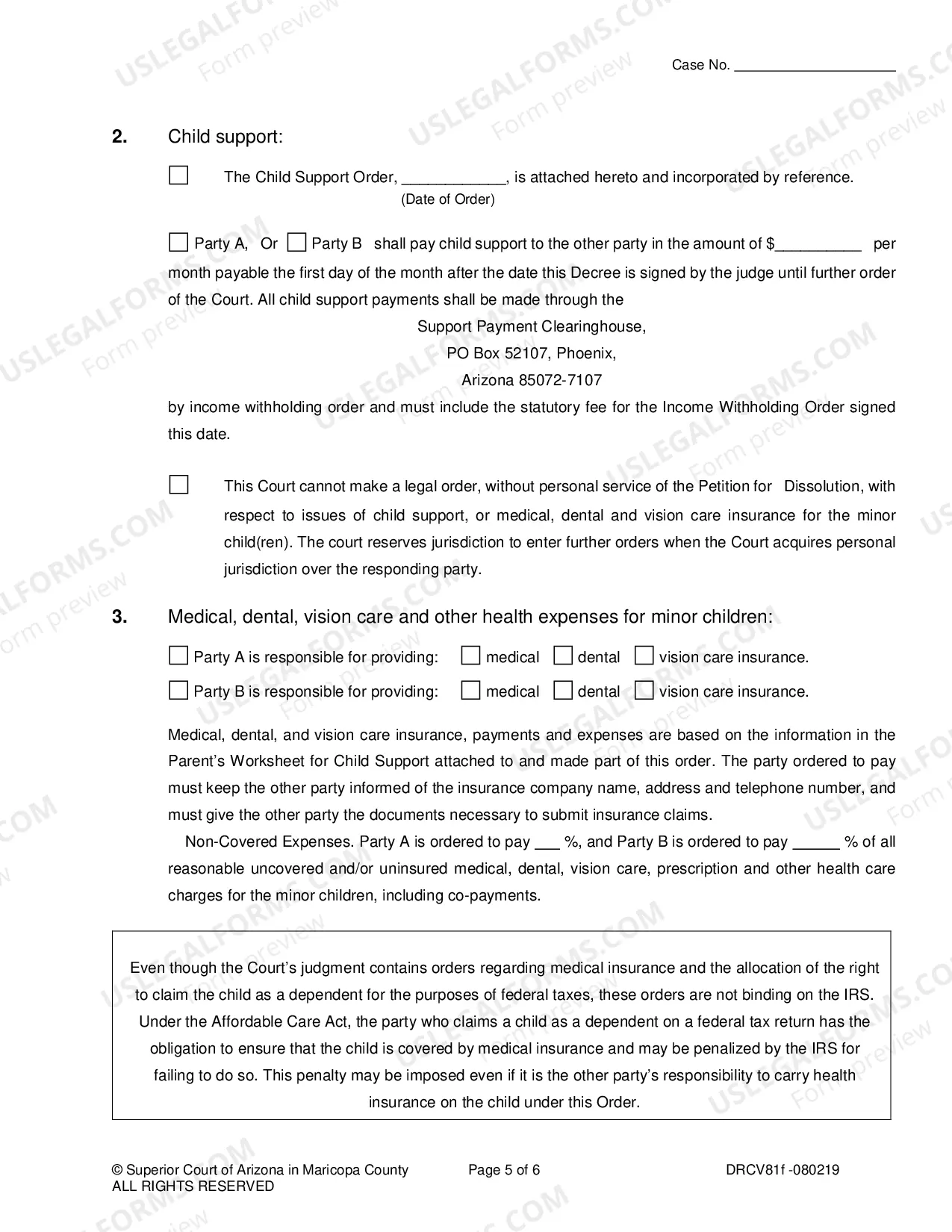 Preview Order For Custody Parenting Time And Support