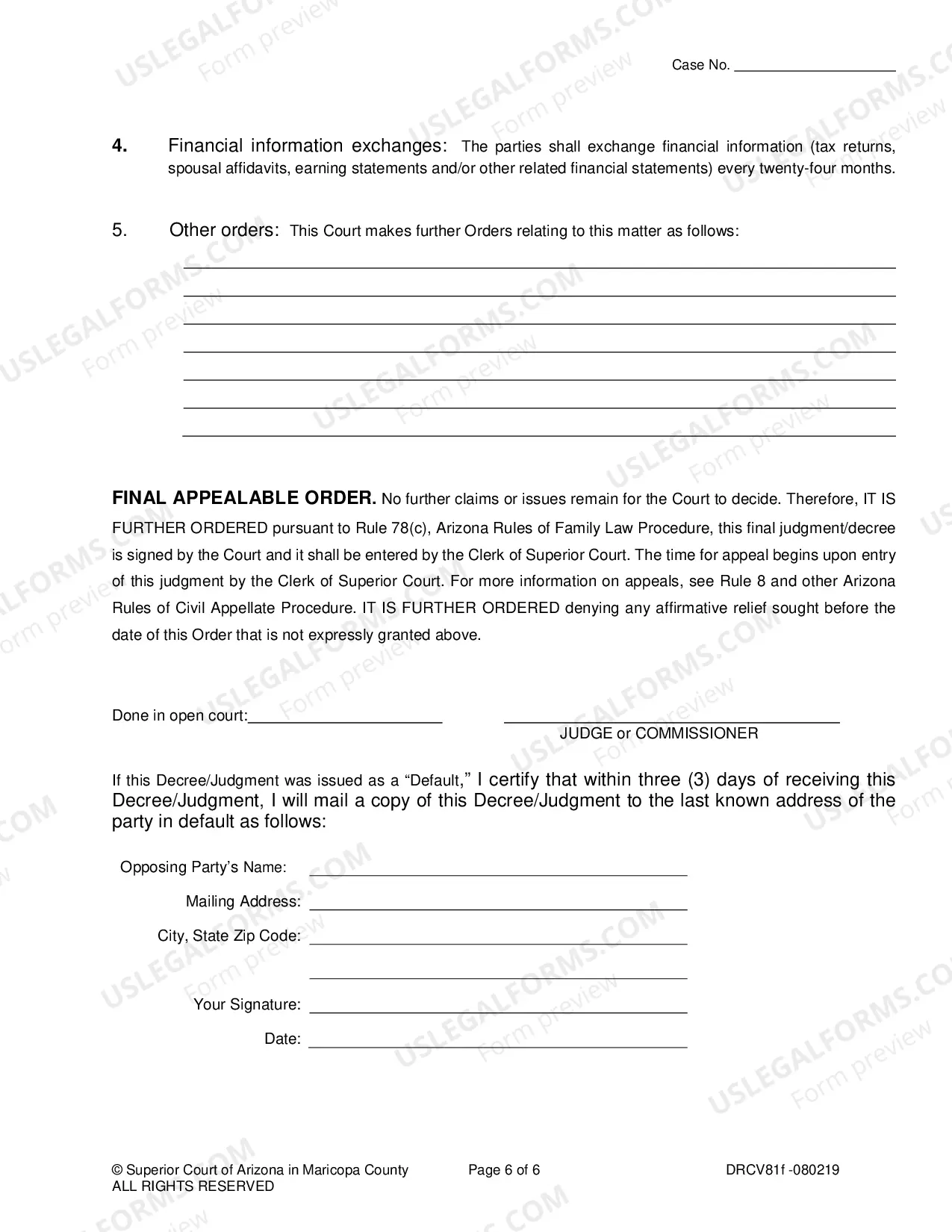 Preview Order For Custody Parenting Time And Support