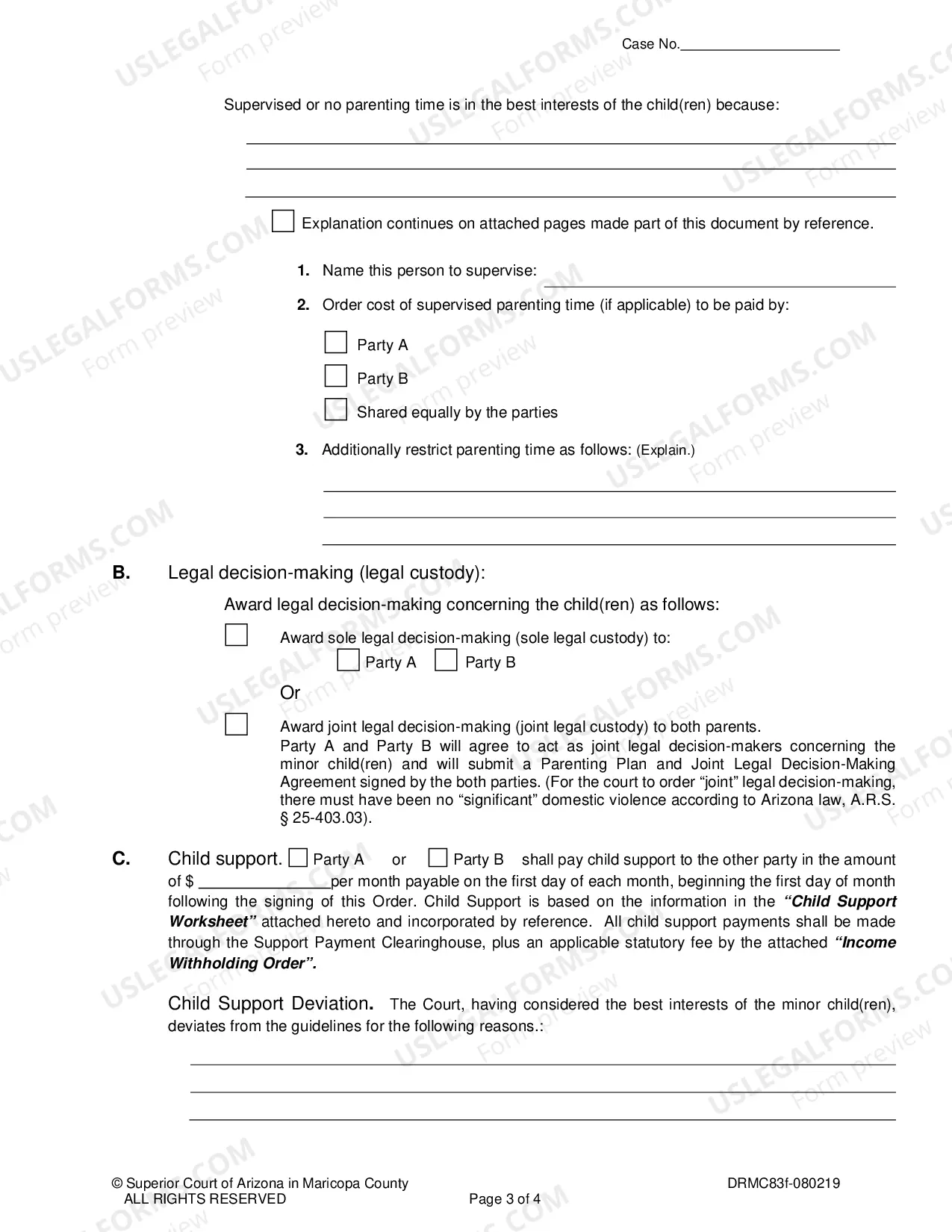 Preview Order Modifying Custody Parenting Time And Support