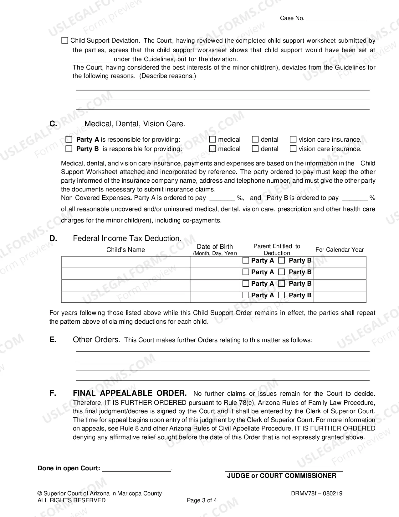 Preview Order Modifying Parenting Time And Or Child Support