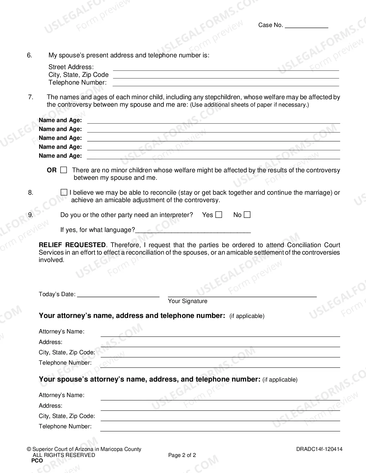 Preview Petition For Conciliation Counseling