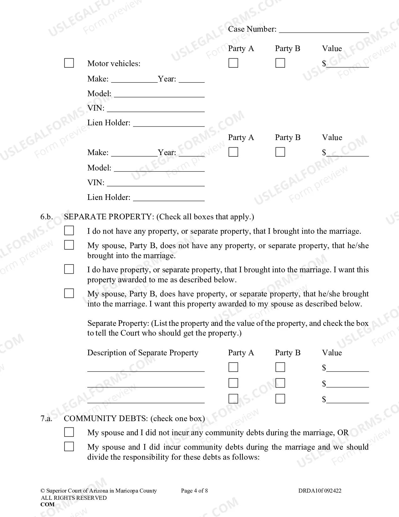 Preview Petition For Dissolution Of (Non Covenant) Marriage Without Children