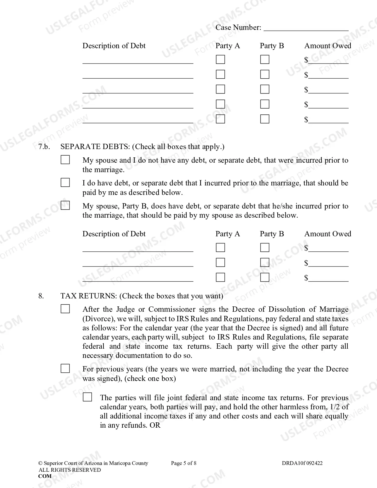 Preview Petition For Dissolution Of (Non Covenant) Marriage Without Children