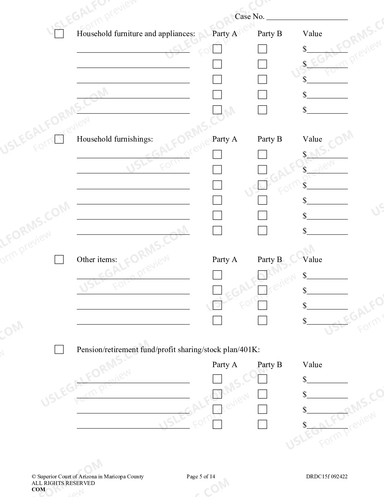 Preview Petition For Dissolution Of Non Covenant Marriage With Minor Children