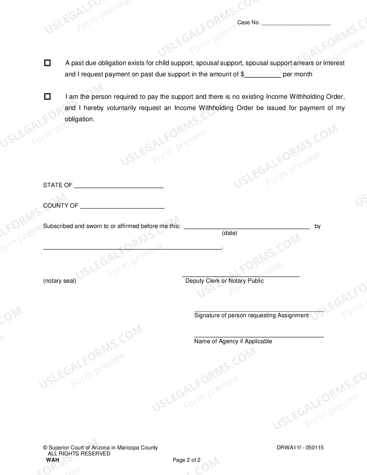 Preview Petition For Ex Parte Income Withholding Order