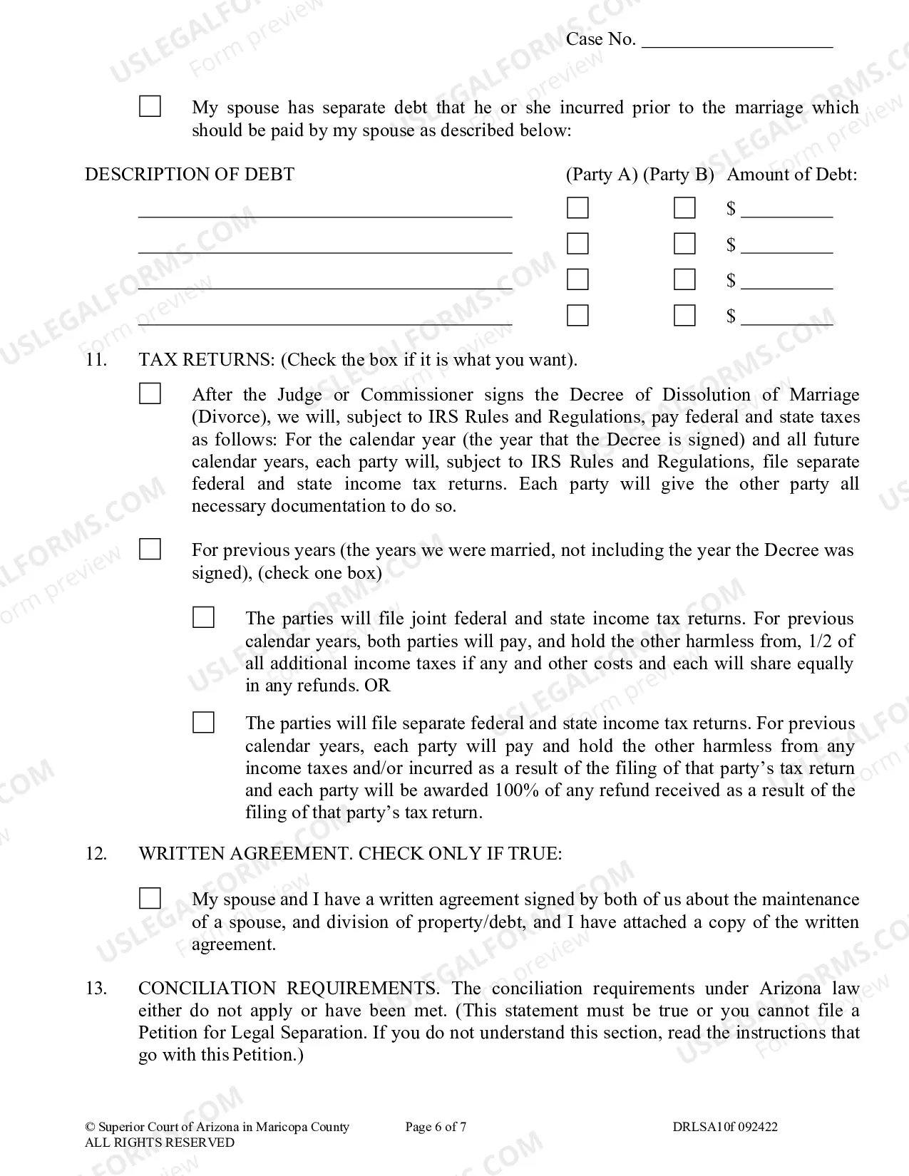 Preview Petition For Legal Separation Without Children