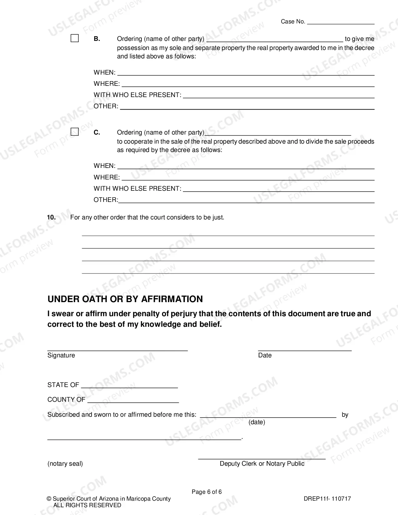 Preview Petition To Enforce Court Order About Division of Property