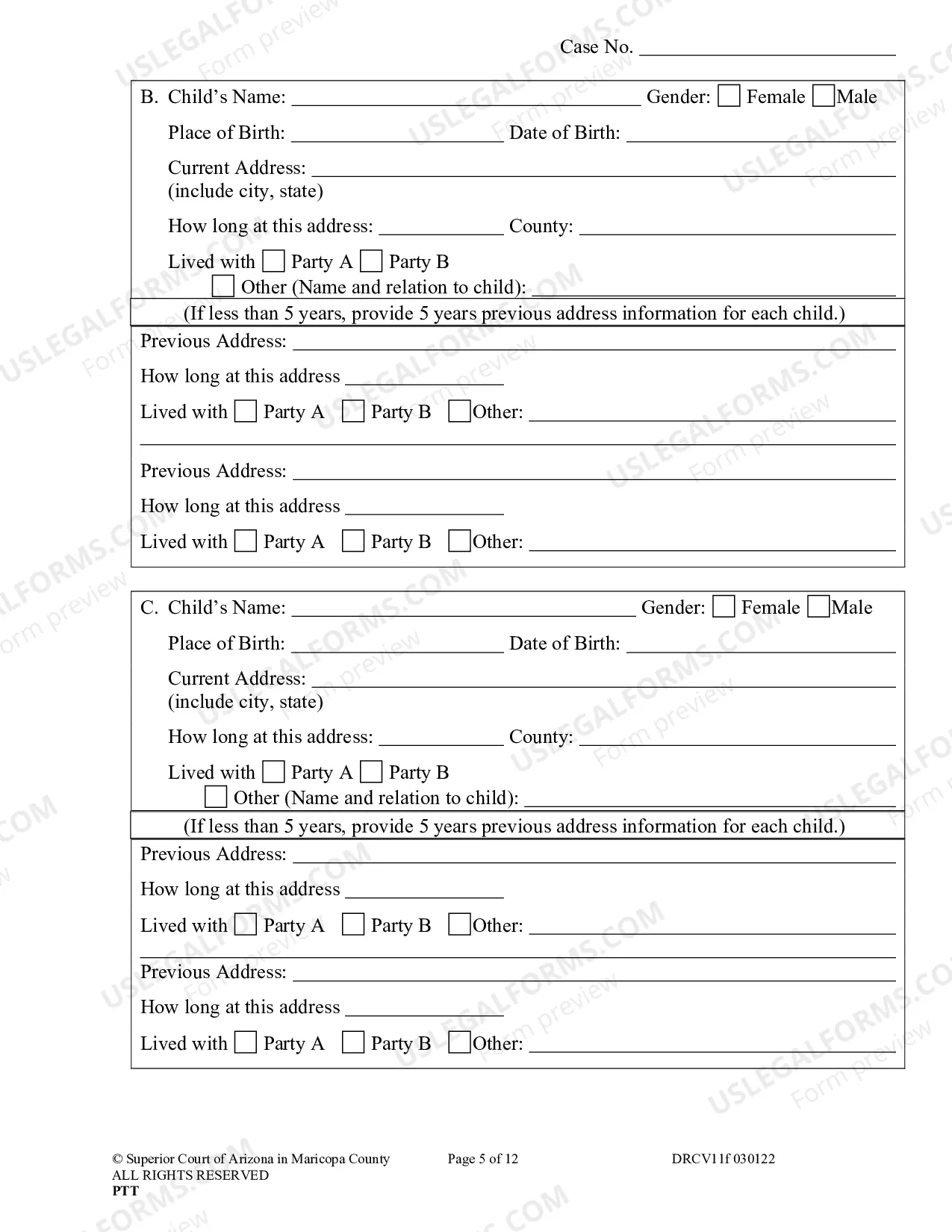 Preview Petition To Establish Child Custody Parenting Time And Child Support