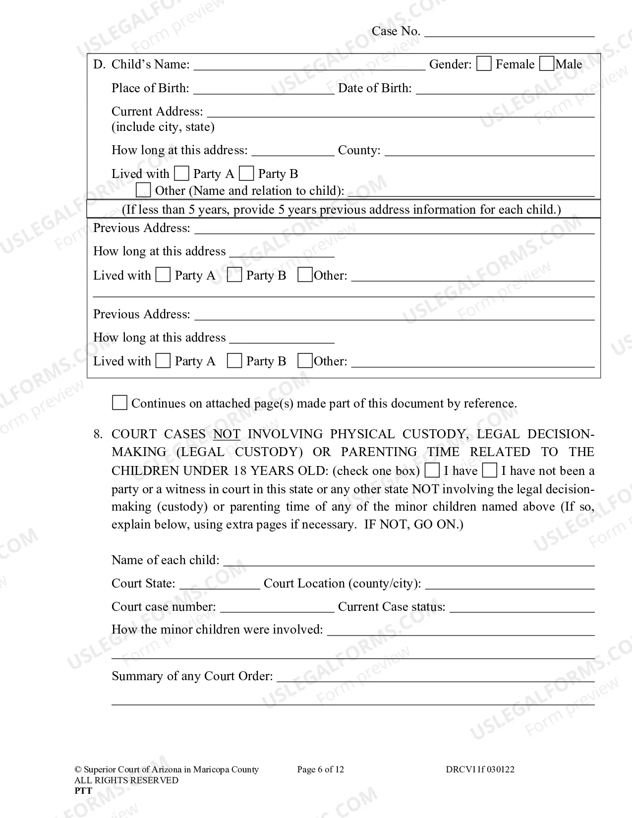 Preview Petition To Establish Child Custody Parenting Time And Child Support