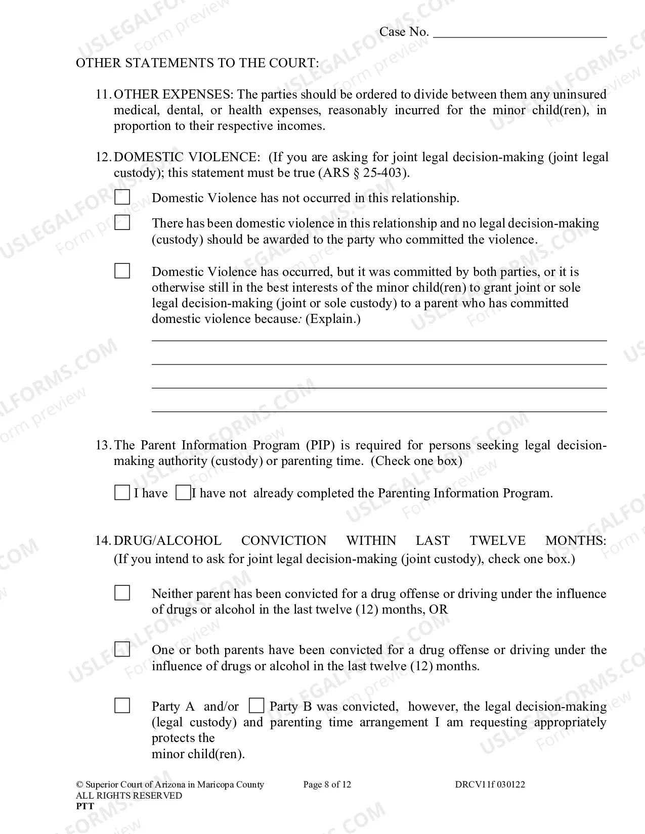 Preview Petition To Establish Child Custody Parenting Time And Child Support