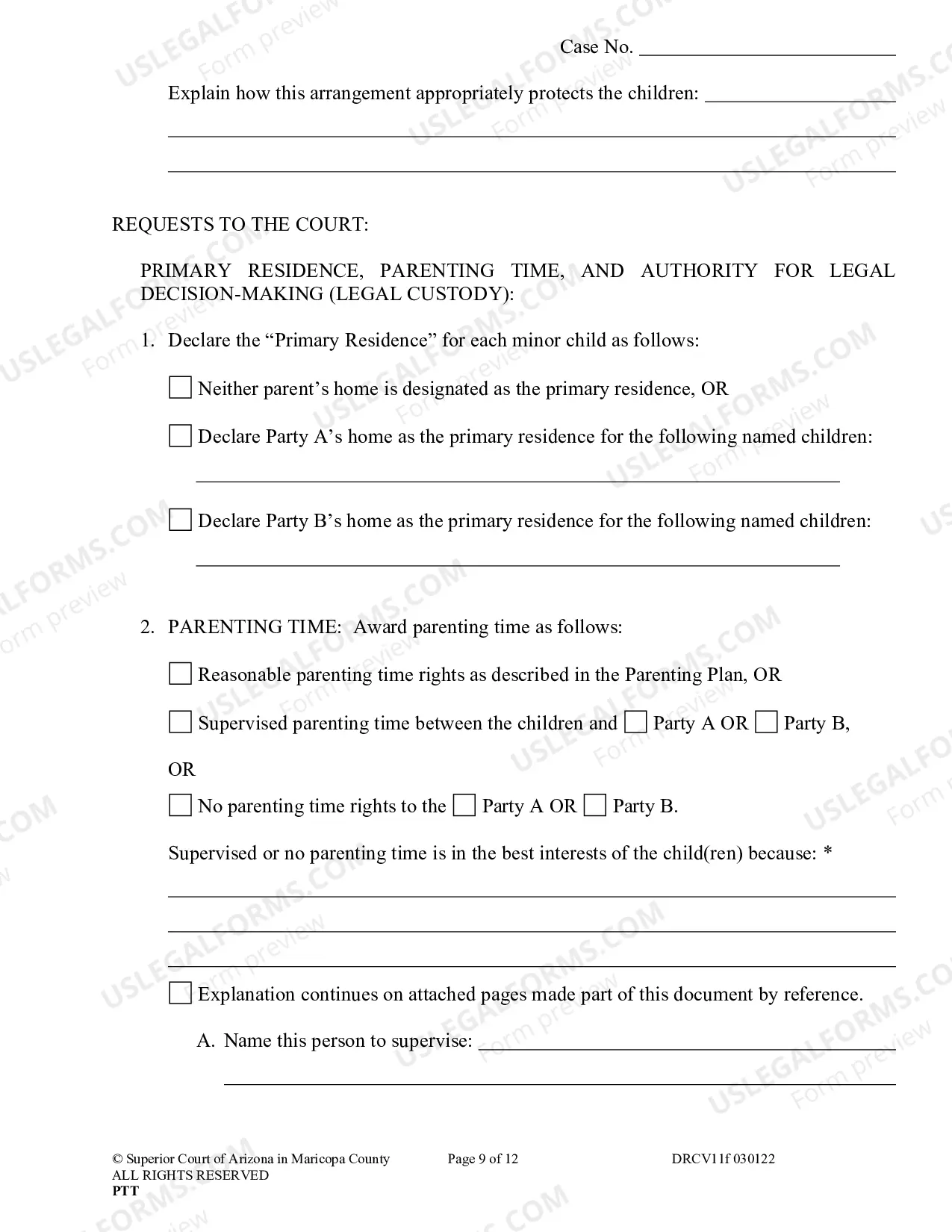 Preview Petition To Establish Child Custody Parenting Time And Child Support