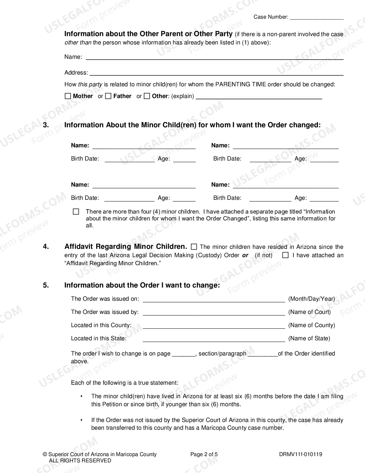 Preview Petition To Modify Child Parenting Time And Child Support