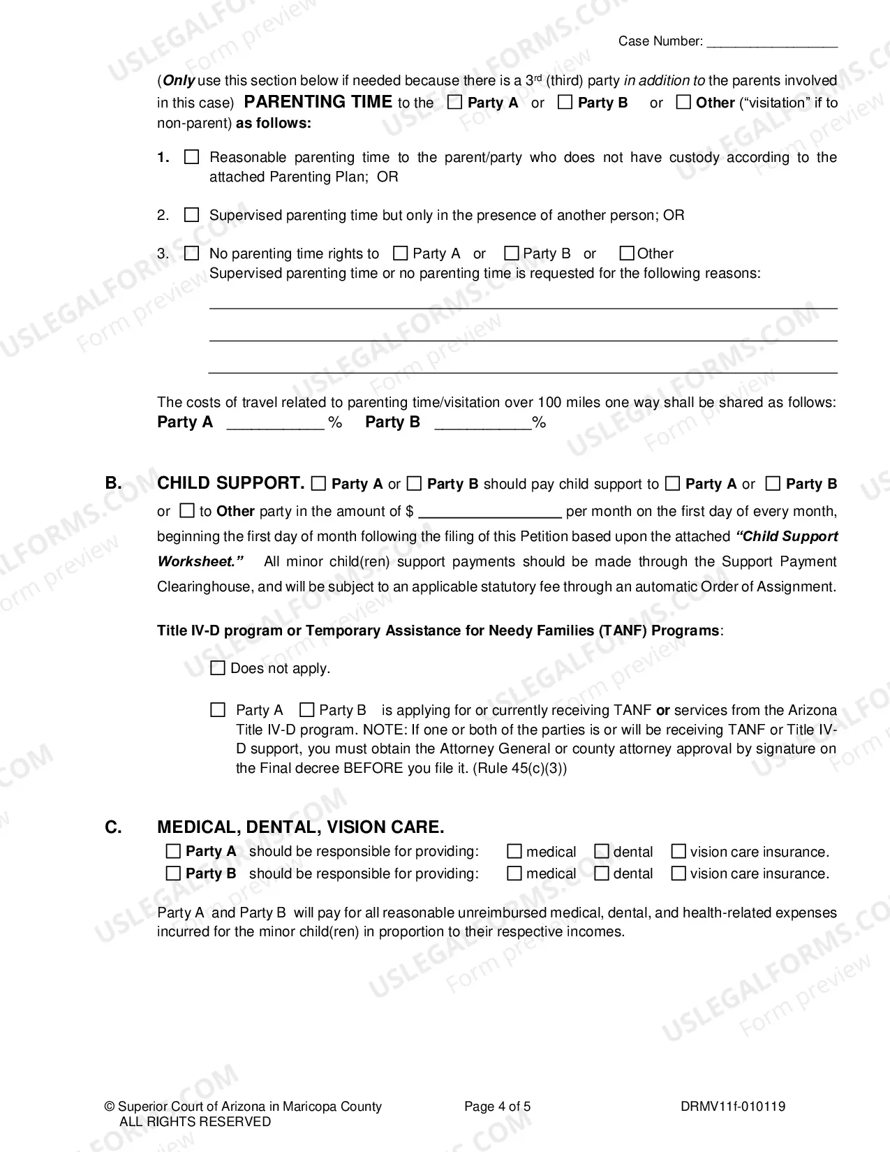 Preview Petition To Modify Child Parenting Time And Child Support