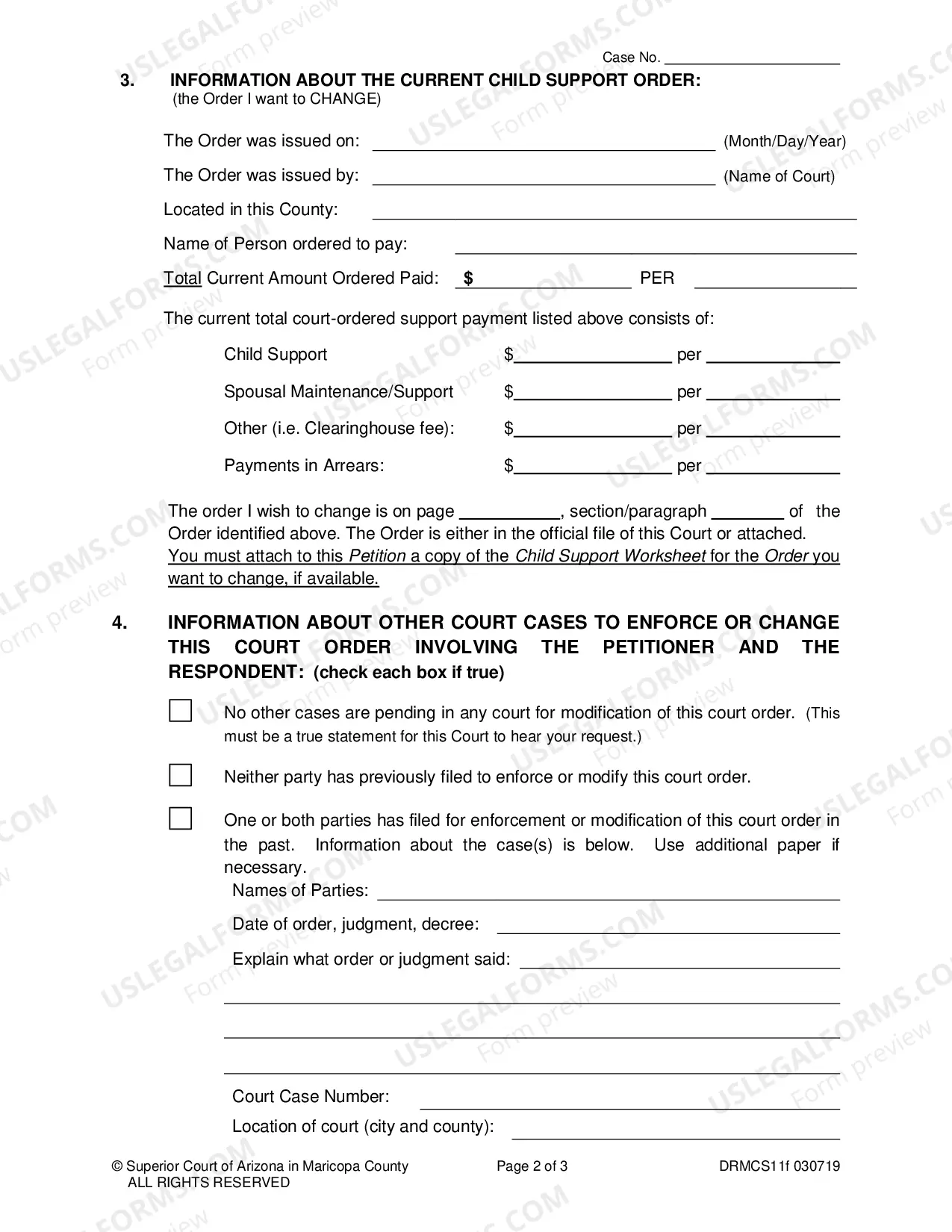 Preview Petition To Modify Child Support Order (Standard Procedure)