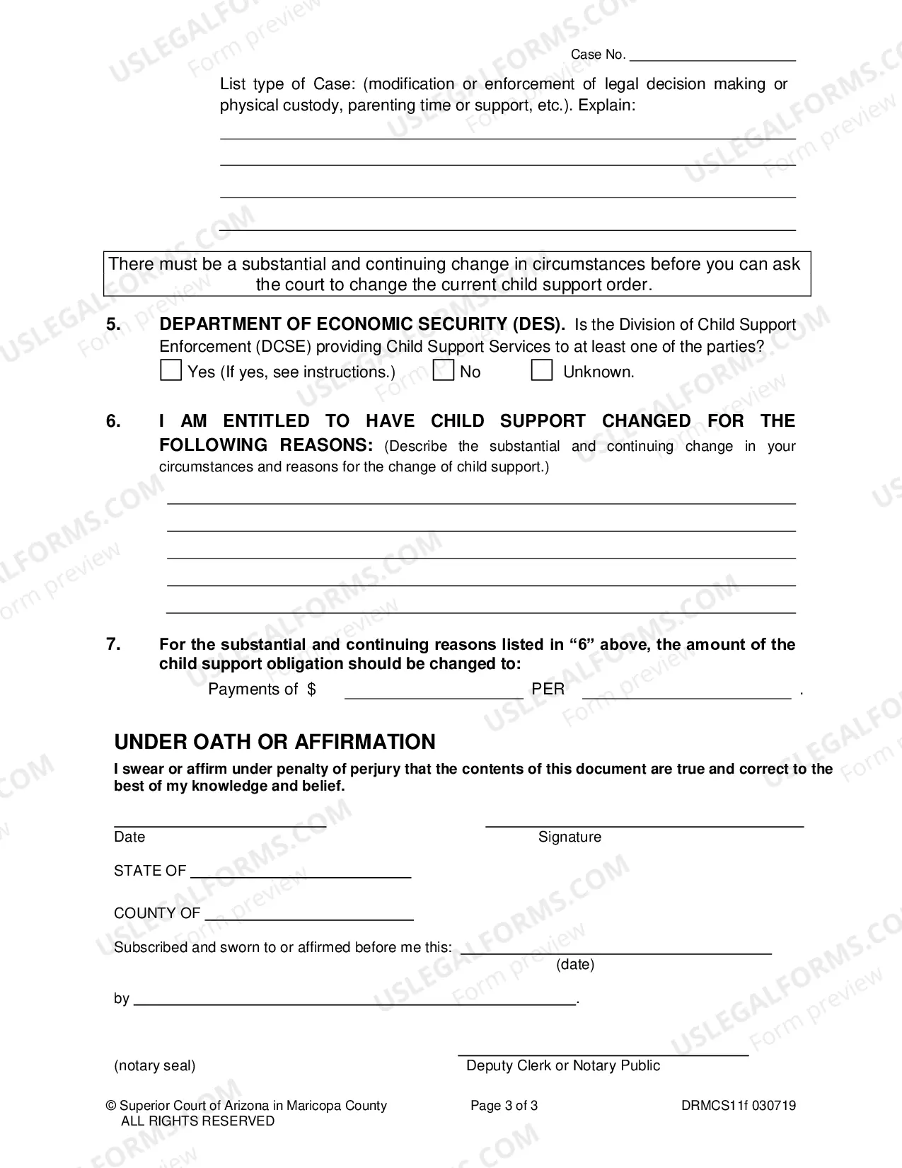 Preview Petition To Modify Child Support Order (Standard Procedure)