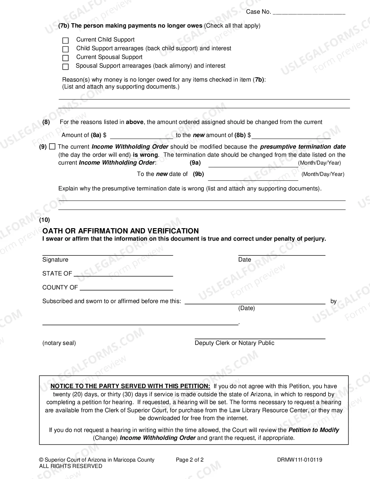 Preview Petition To Modify Income Withholding Order