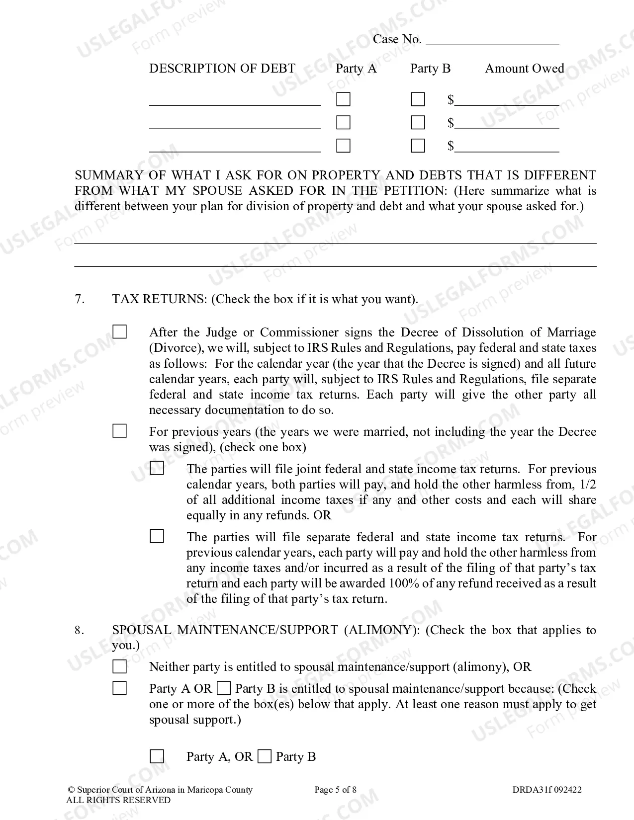 Preview Response To Petition For Dissolution Of Marriage Without Children