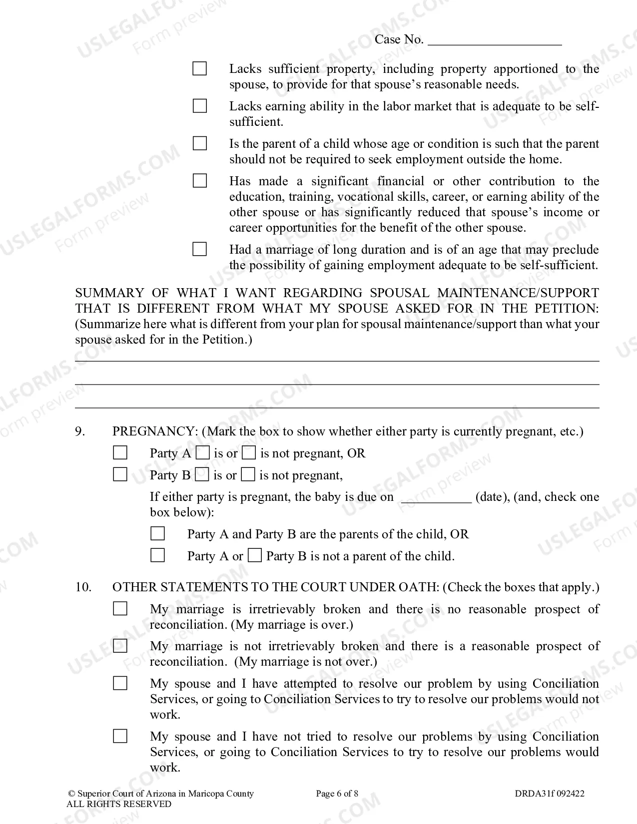Preview Response To Petition For Dissolution Of Marriage Without Children