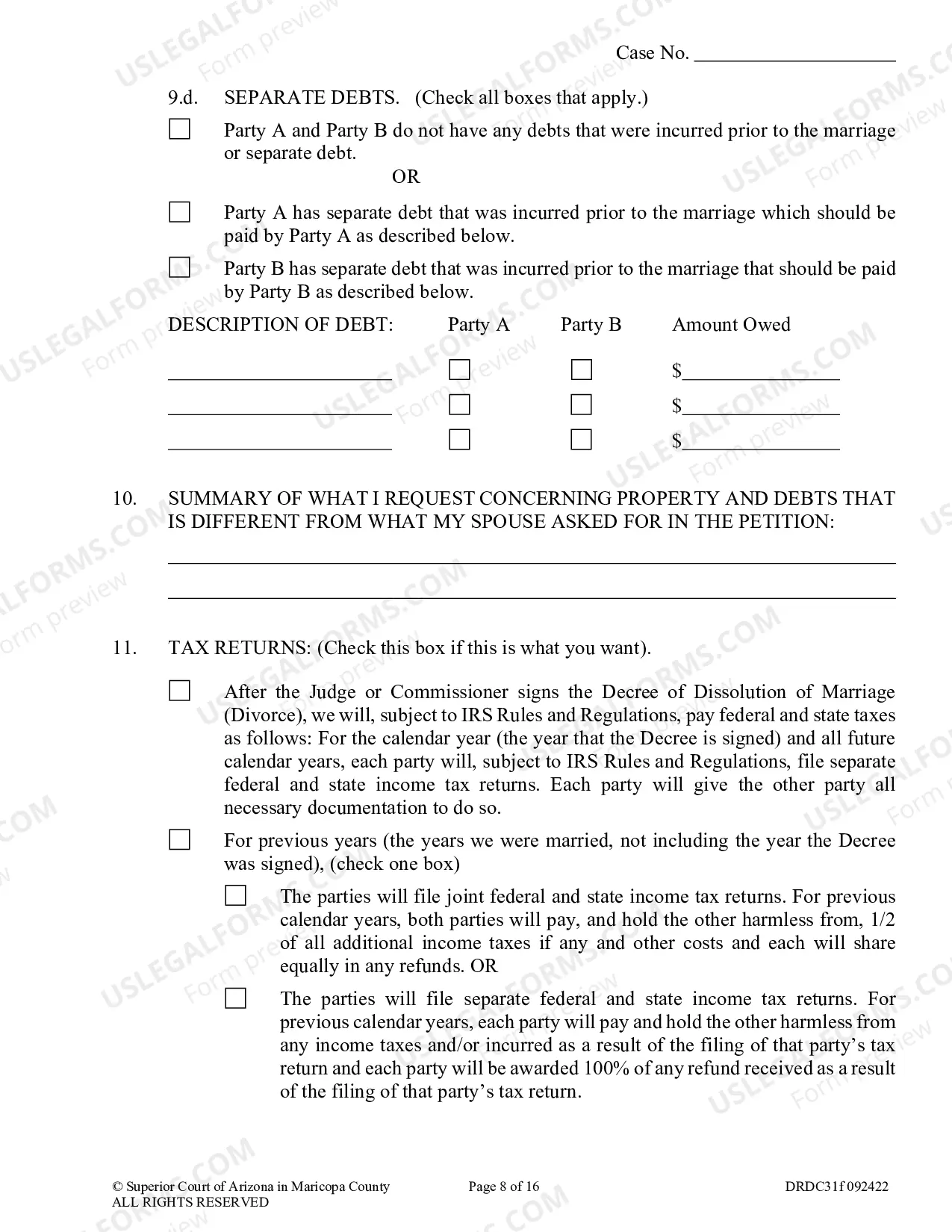Preview Response To Petition For Dissolution Of Non Covenant Marriage With Children